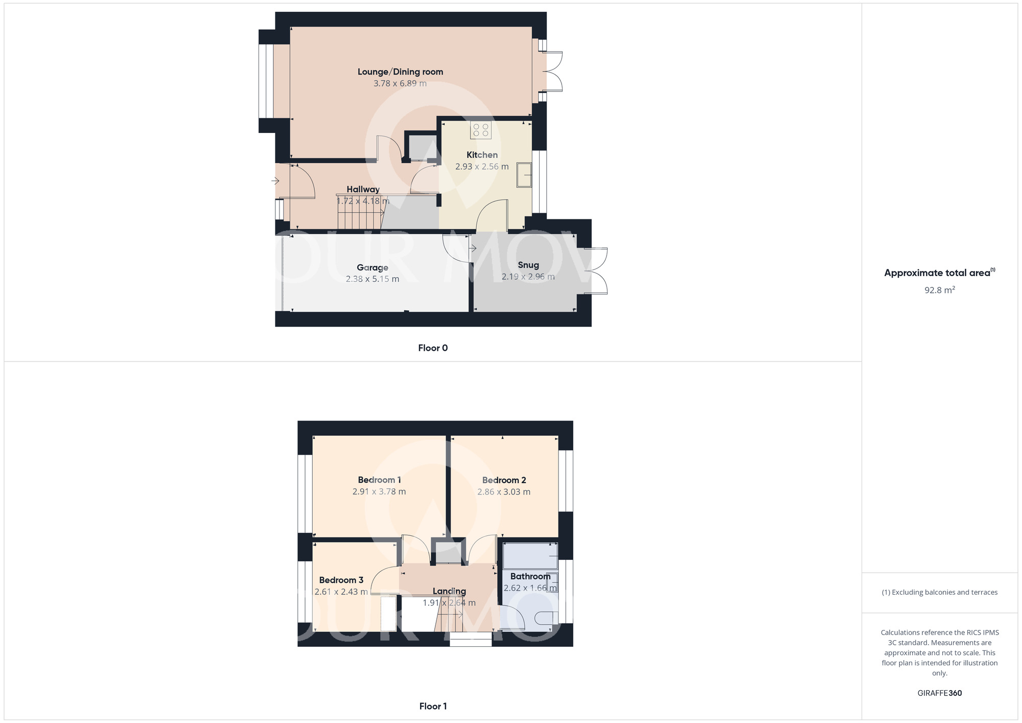 Floorplan of 3 bedroom Semi Detached House for sale, Meldon Close, Durham, DL1