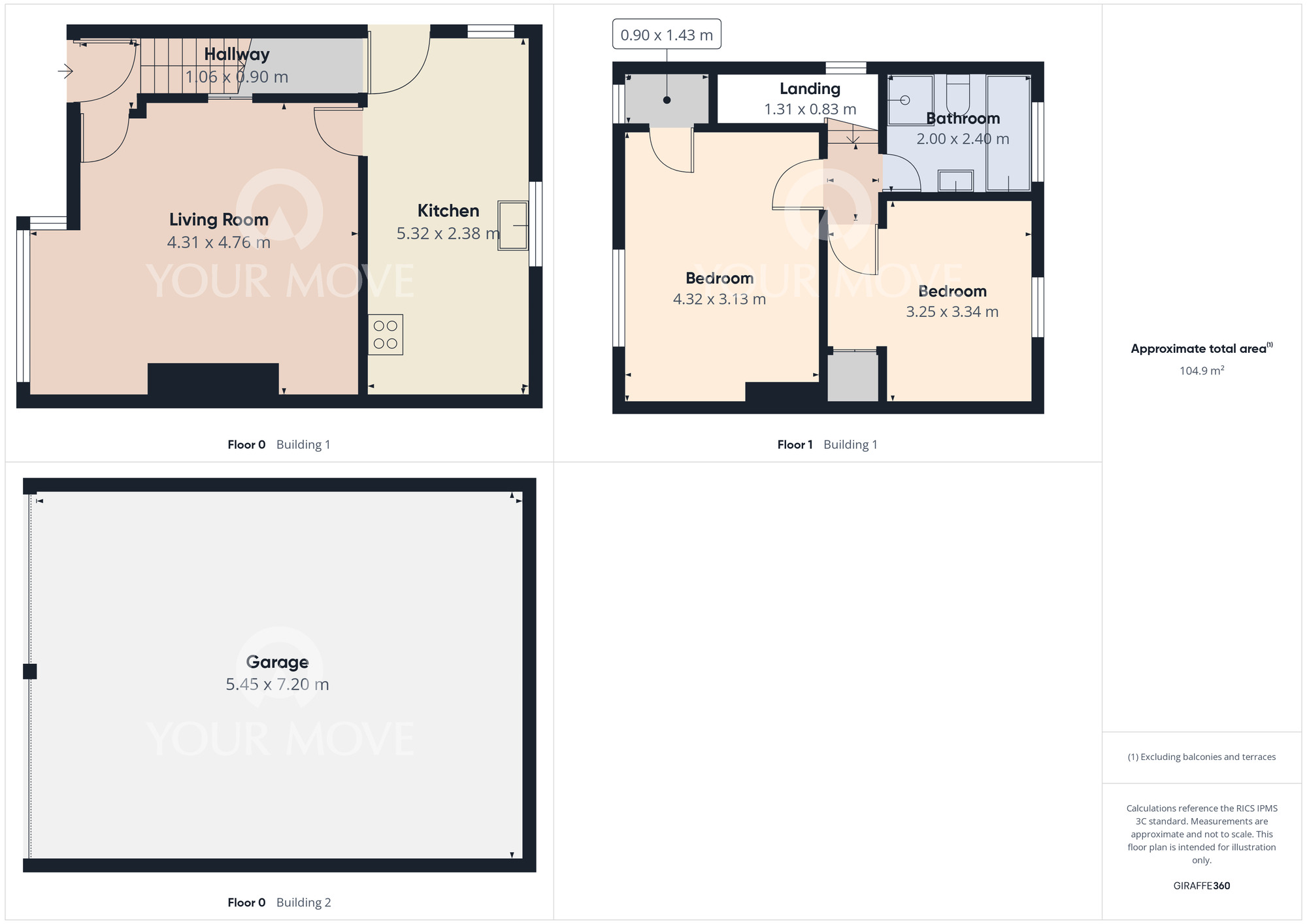 Floorplan of 2 bedroom Semi Detached House for sale, Baytree Road, Darlington, Durham, DL1