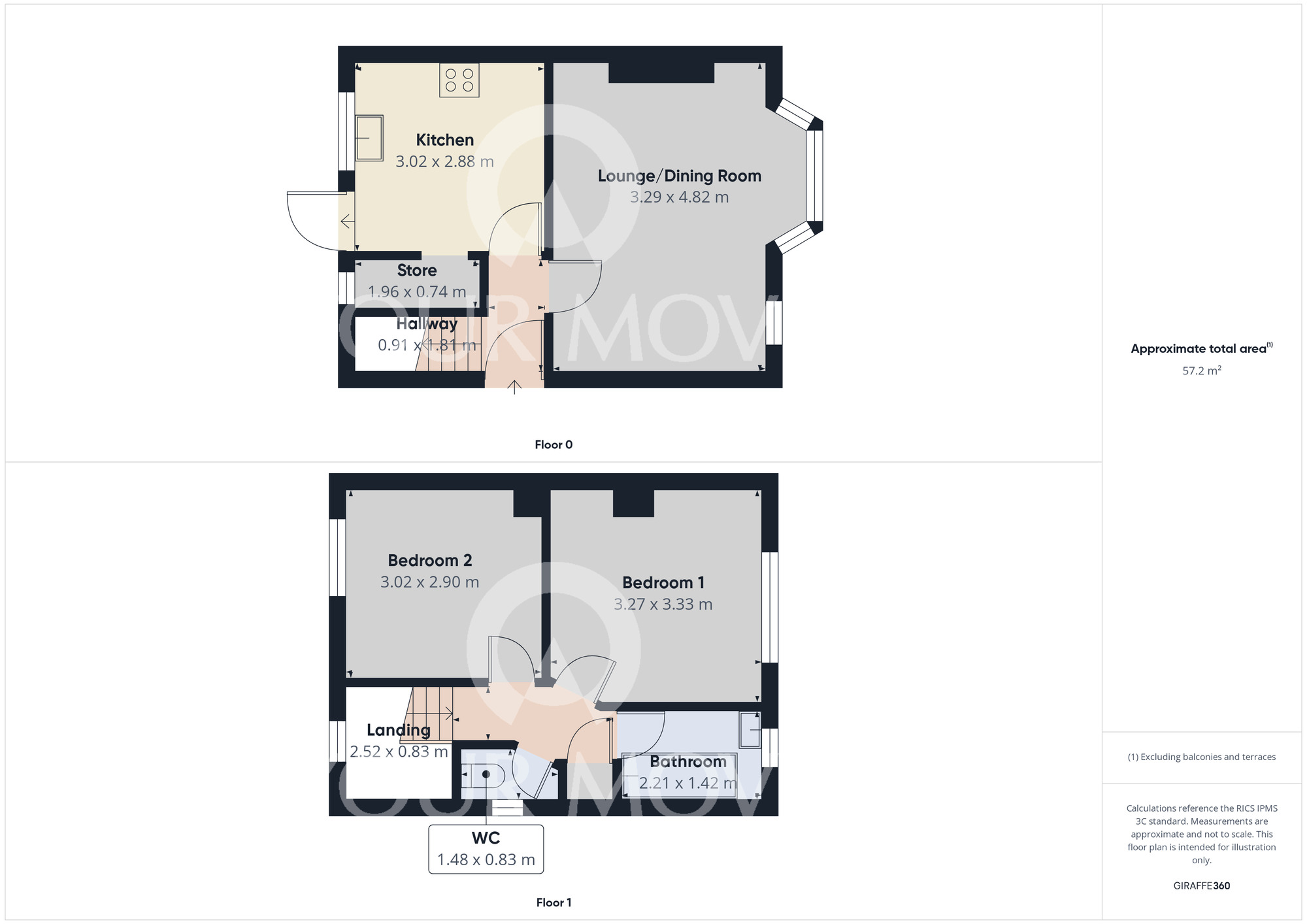 Floorplan of 2 bedroom Semi Detached House for sale, Saltersgate Road, Darlington, Durham, DL1