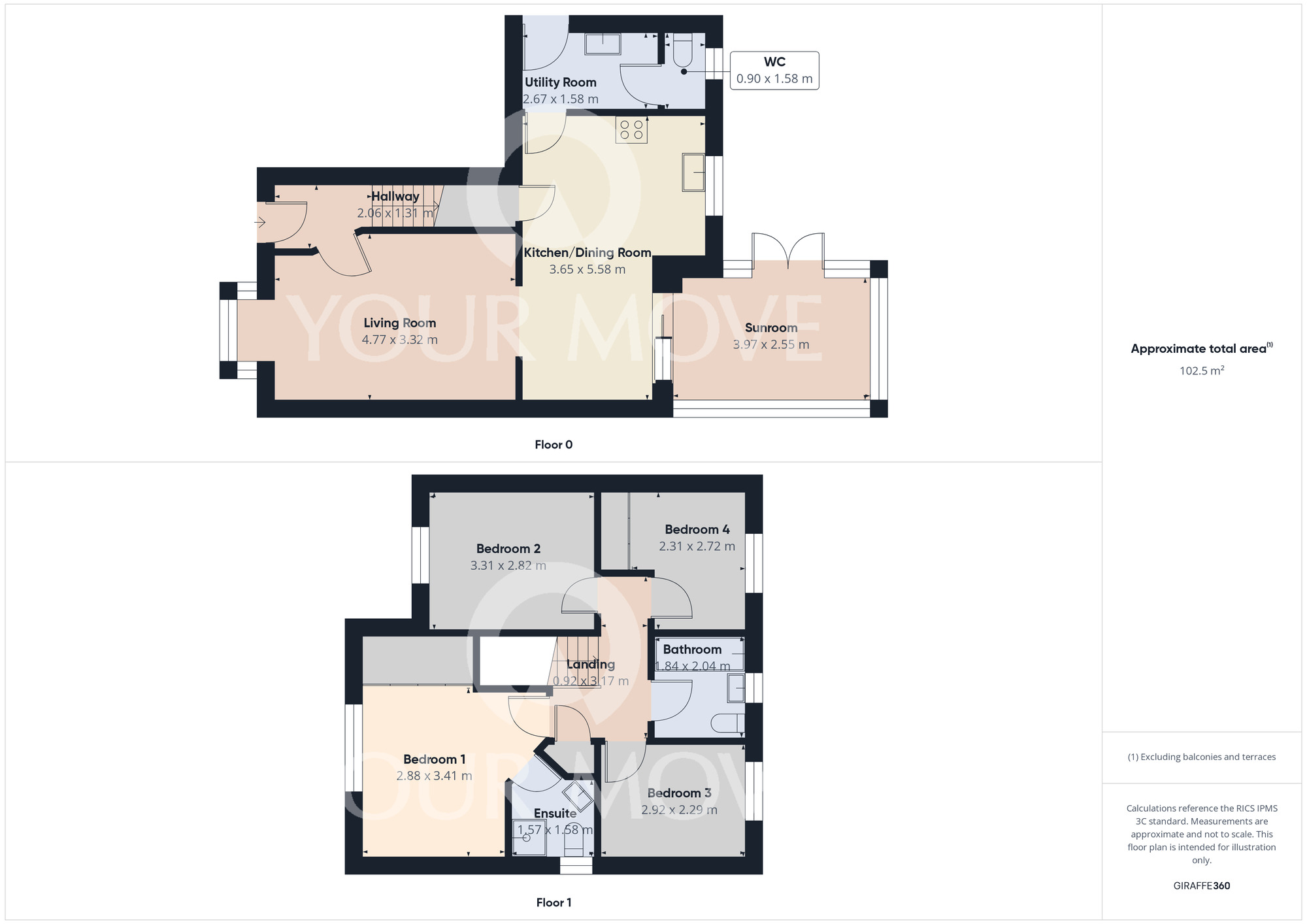 Floorplan of 4 bedroom Detached House for sale, Farnham Drive, Darlington, Durham, DL3