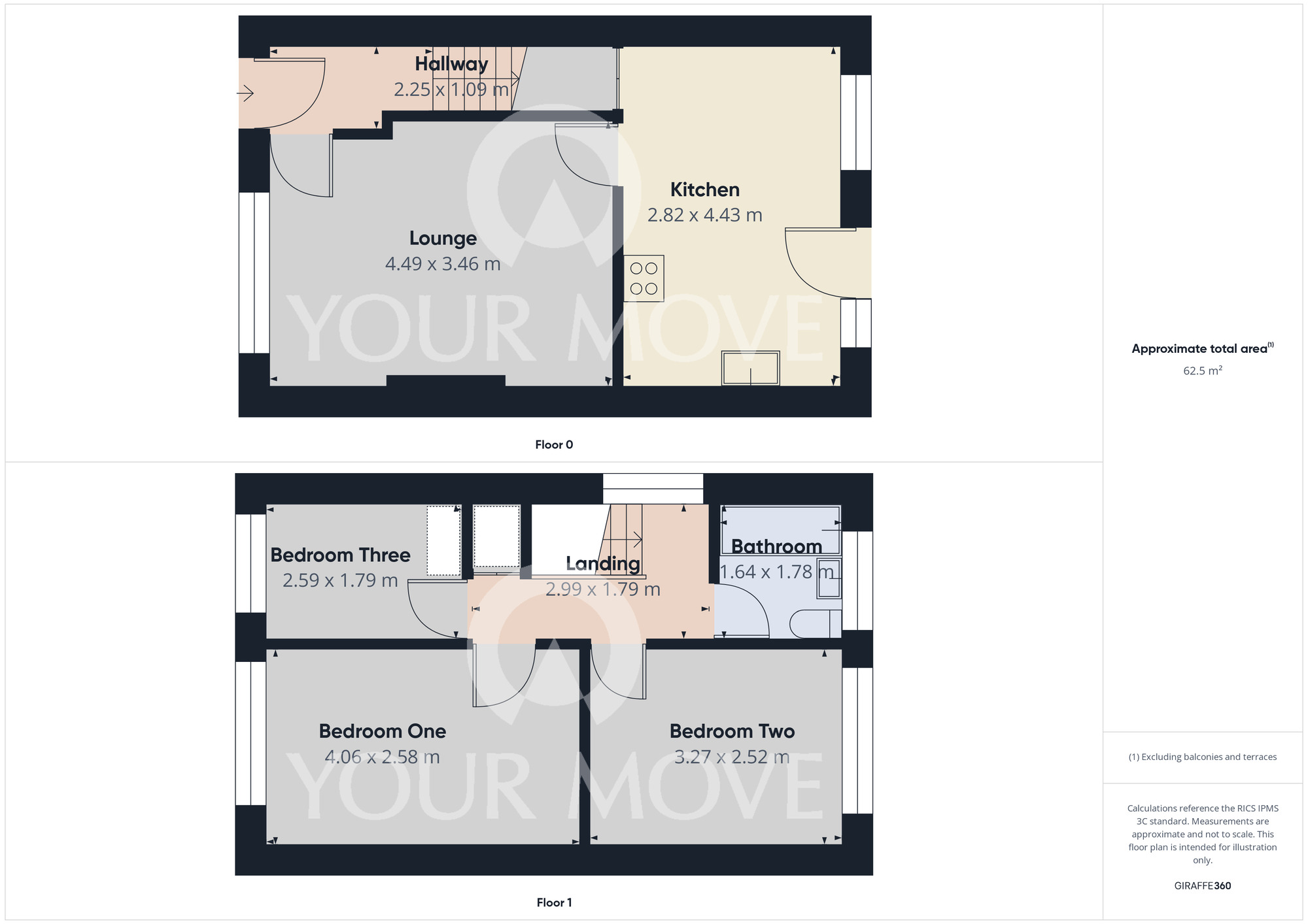 Floorplan of 3 bedroom Semi Detached House for sale, Sunningdale Green, Durham, DL1