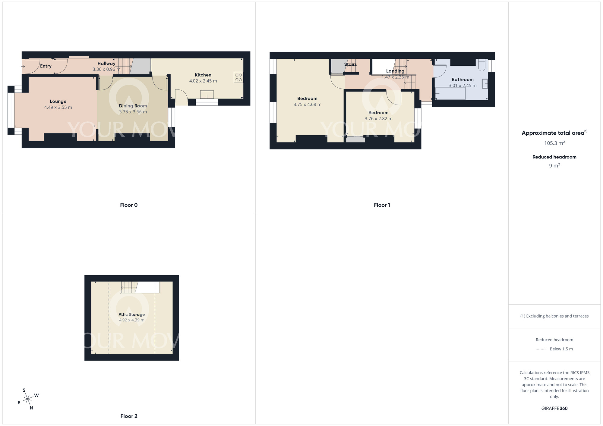 Floorplan of 2 bedroom  House to rent, Park Lane, Darlington, Durham, DL1