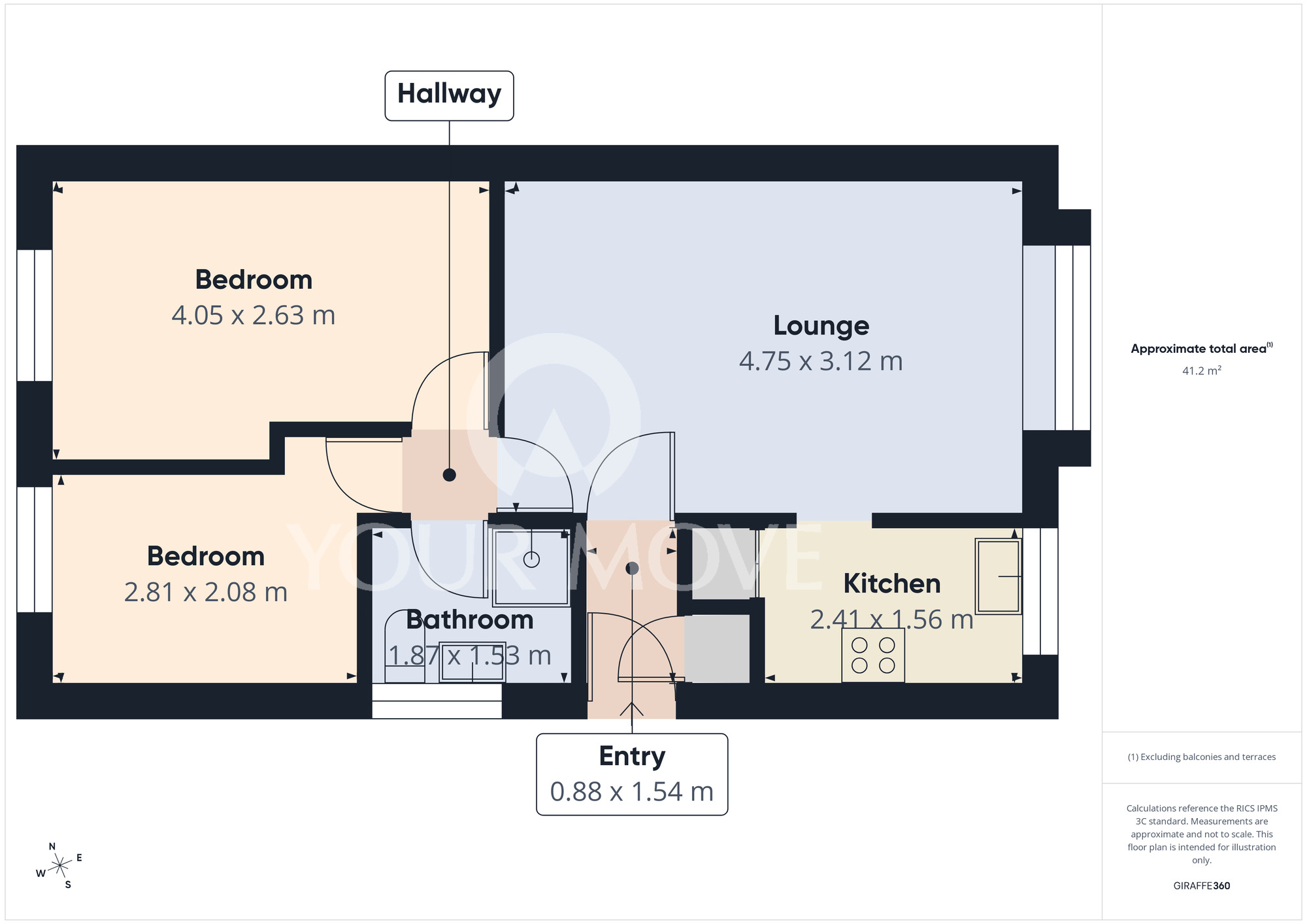 Floorplan of 2 bedroom Bungalow to rent, Argyll Close, Darlington, Durham, DL1