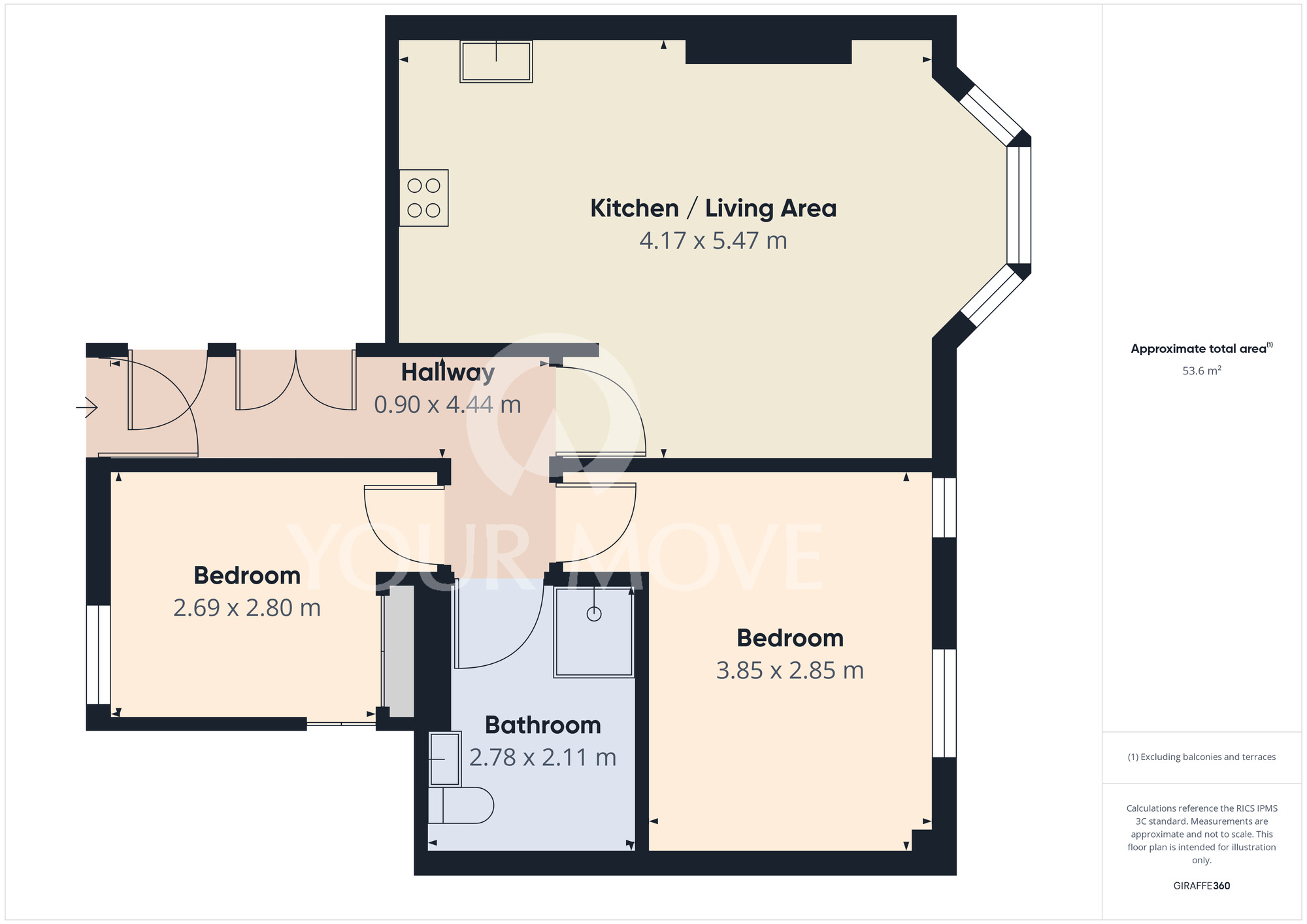 Floorplan of 2 bedroom  Flat for sale, Swain Court, Middleton St. George, Durham, DL2
