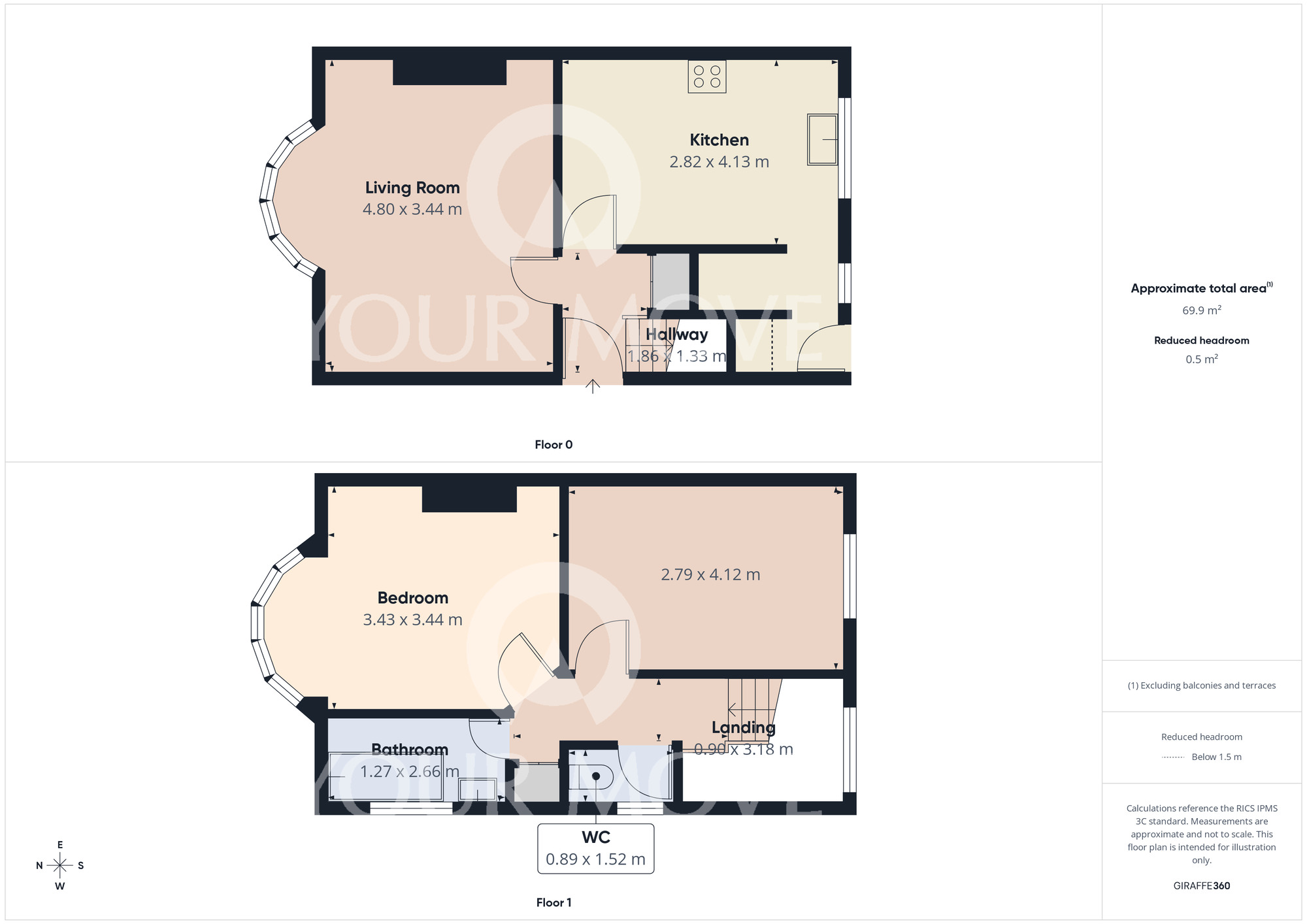 Floorplan of 2 bedroom Semi Detached House for sale, Kensington Gardens, Darlington, Durham, DL1
