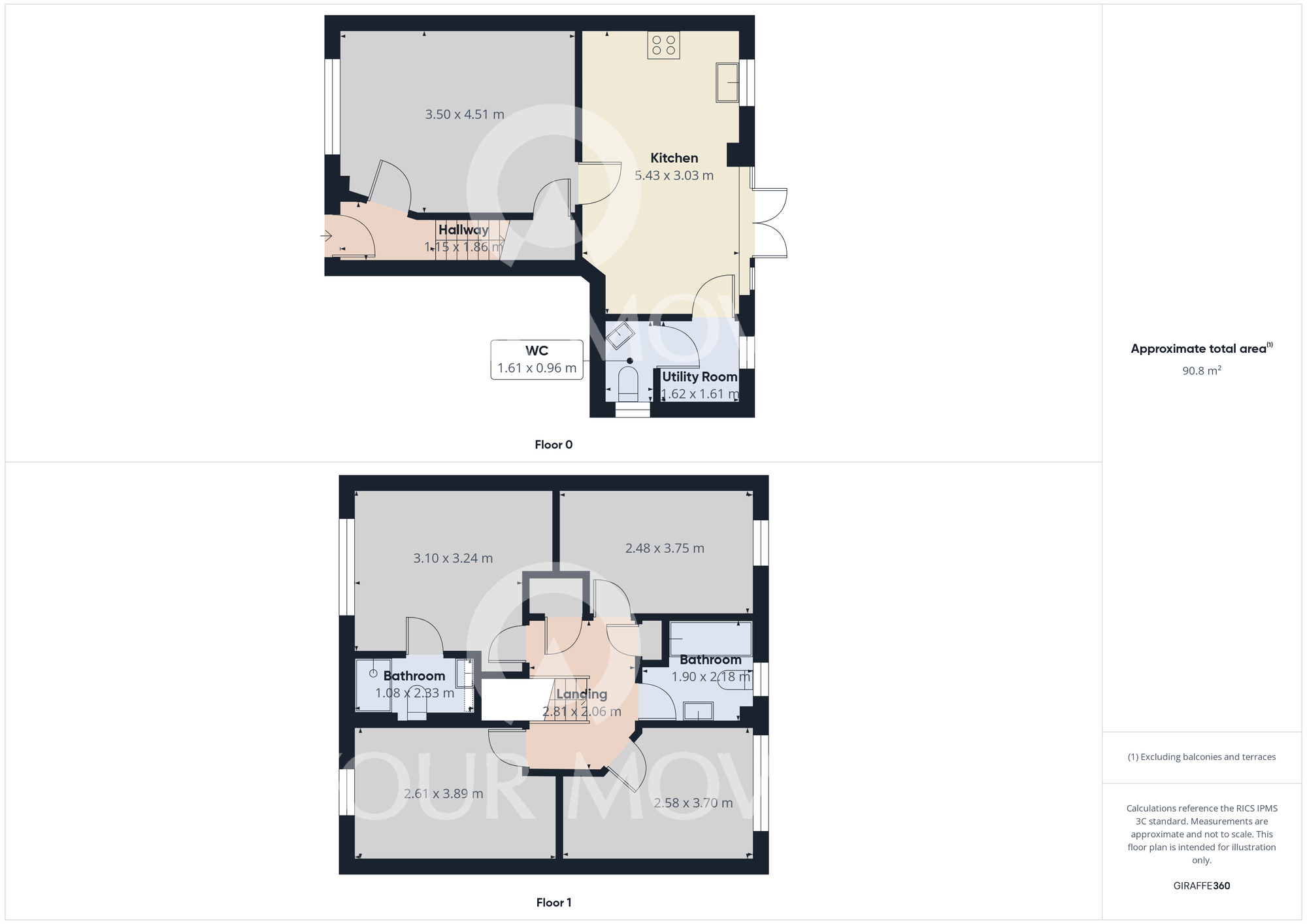Floorplan of 4 bedroom Detached House to rent, Browdie Road, Darlington, Durham, DL2