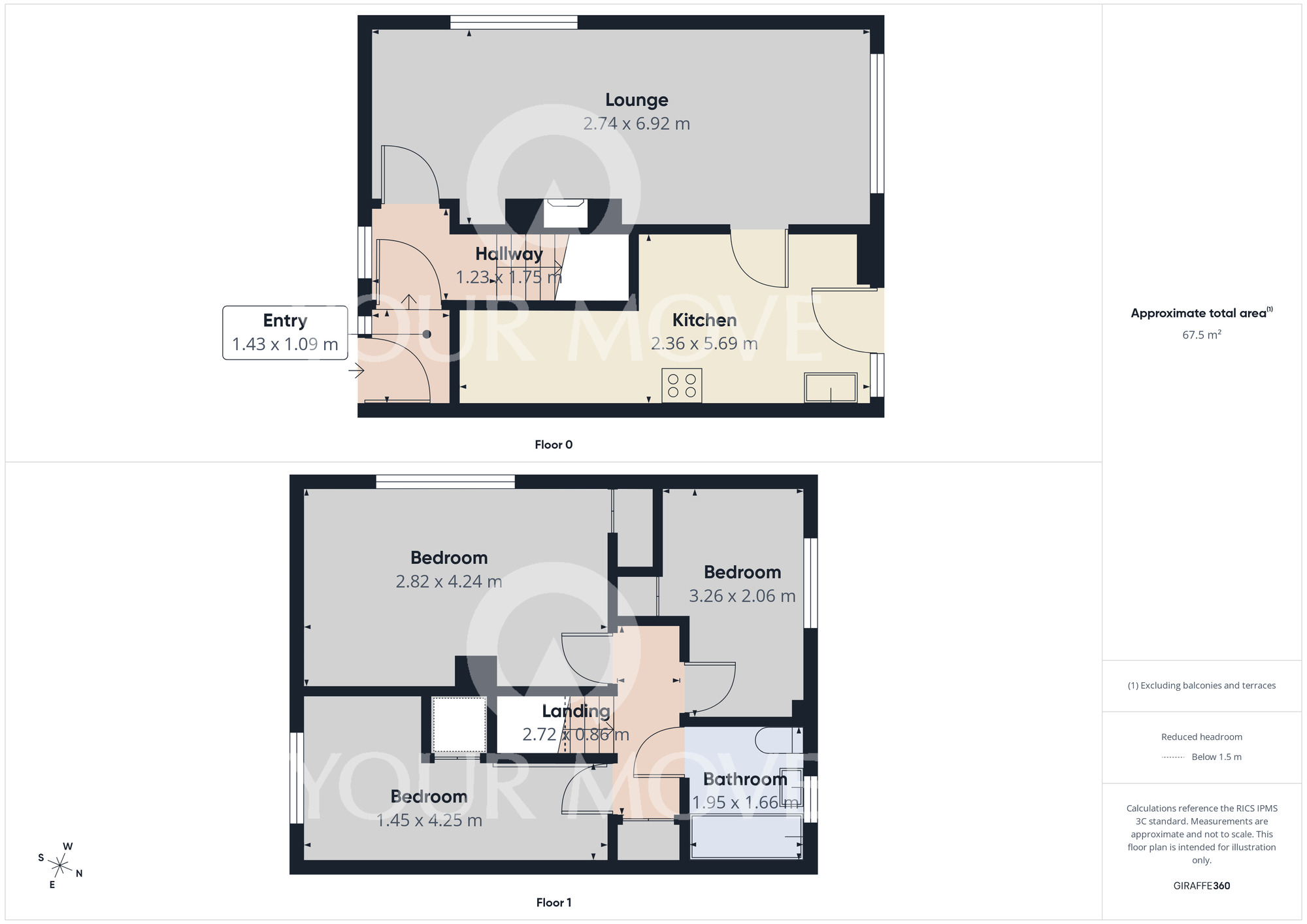 Floorplan of 3 bedroom End Terrace House for sale, Silkin Way, Newton Aycliffe, Durham, DL5