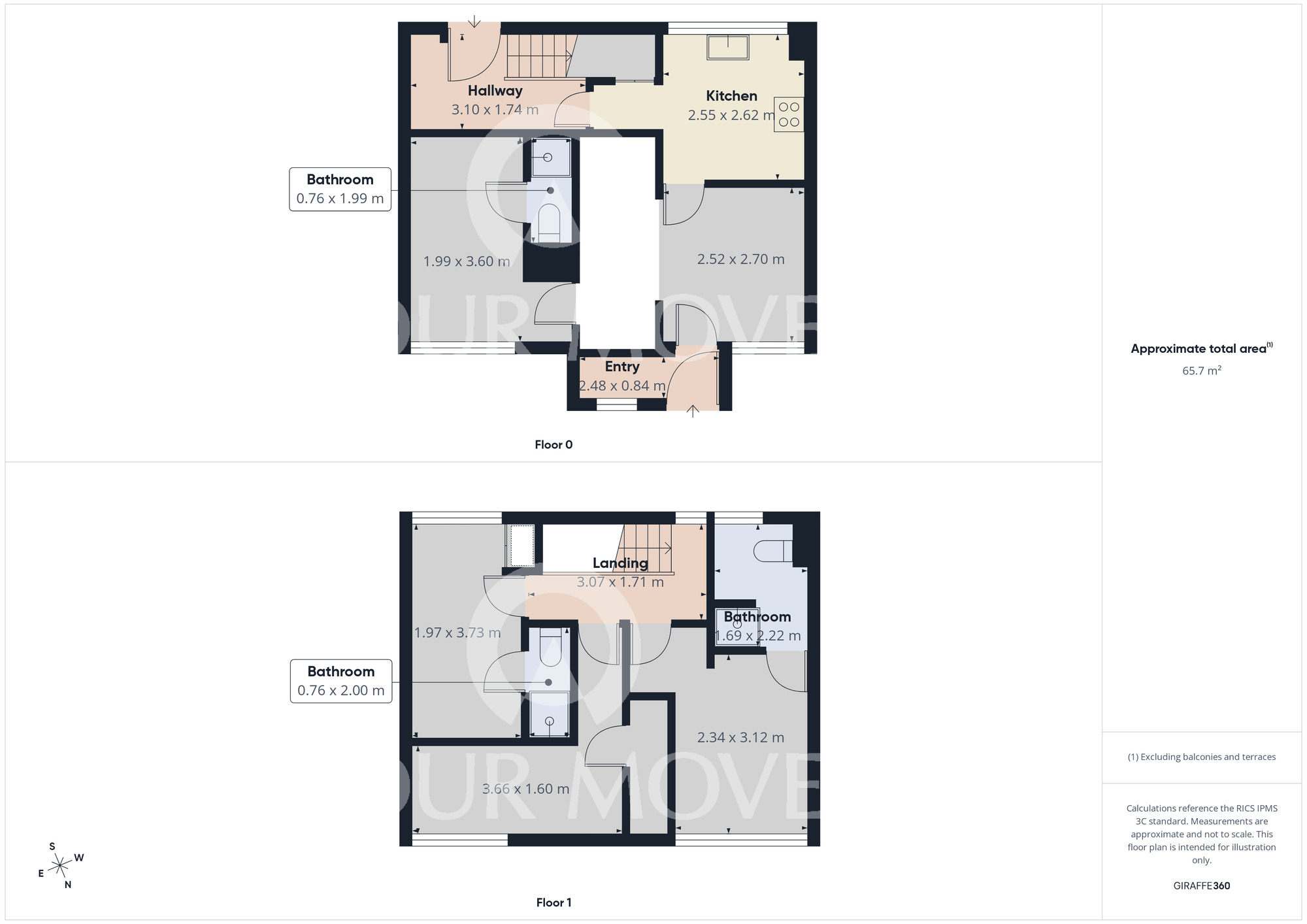 Floorplan of 4 bedroom Mid Terrace House to rent, Aldbrough Walk, Darlington, Durham, DL1