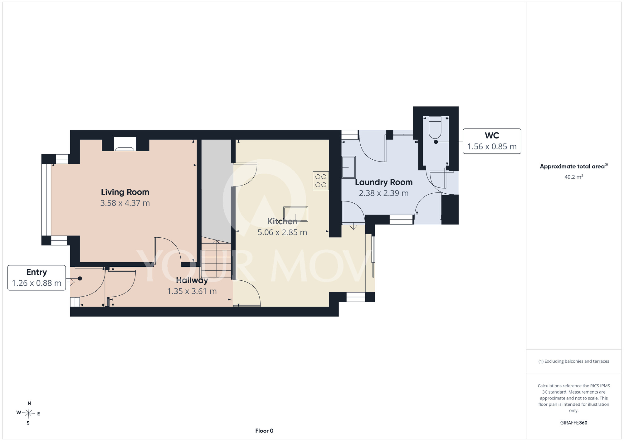 Floorplan of 3 bedroom Mid Terrace House for sale, St. Andrews Close, Aycliffe, Durham, DL5