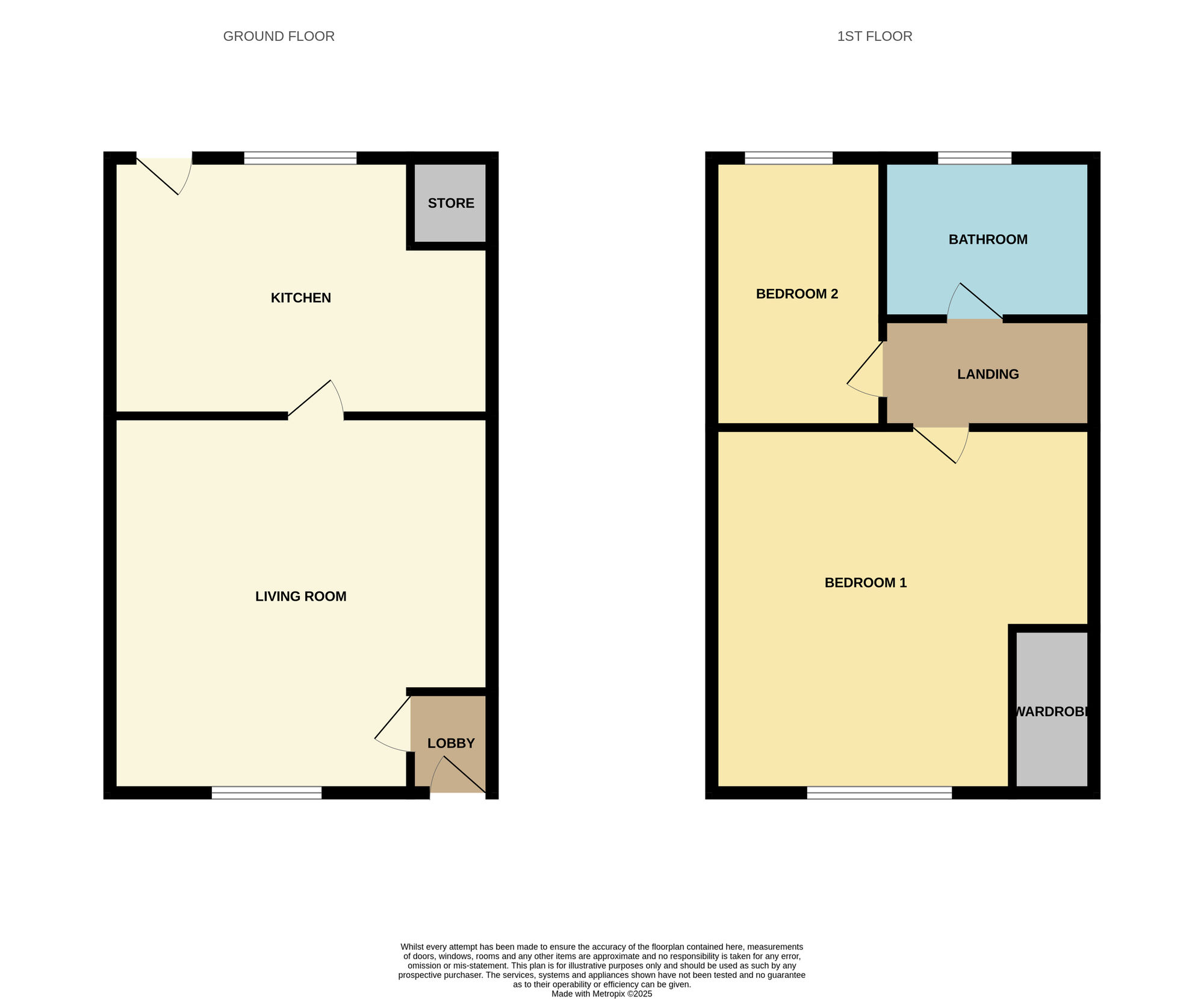 Floorplan of 2 bedroom Mid Terrace House for sale, Baxby Terrace, Hurworth Place, Durham, DL2