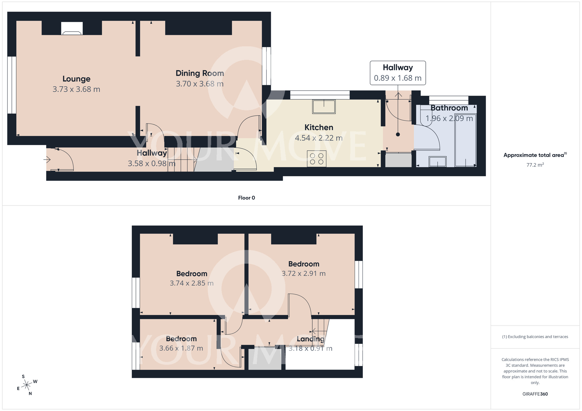 Floorplan of 3 bedroom Mid Terrace House to rent, Mildred Street, Darlington, Durham, DL3