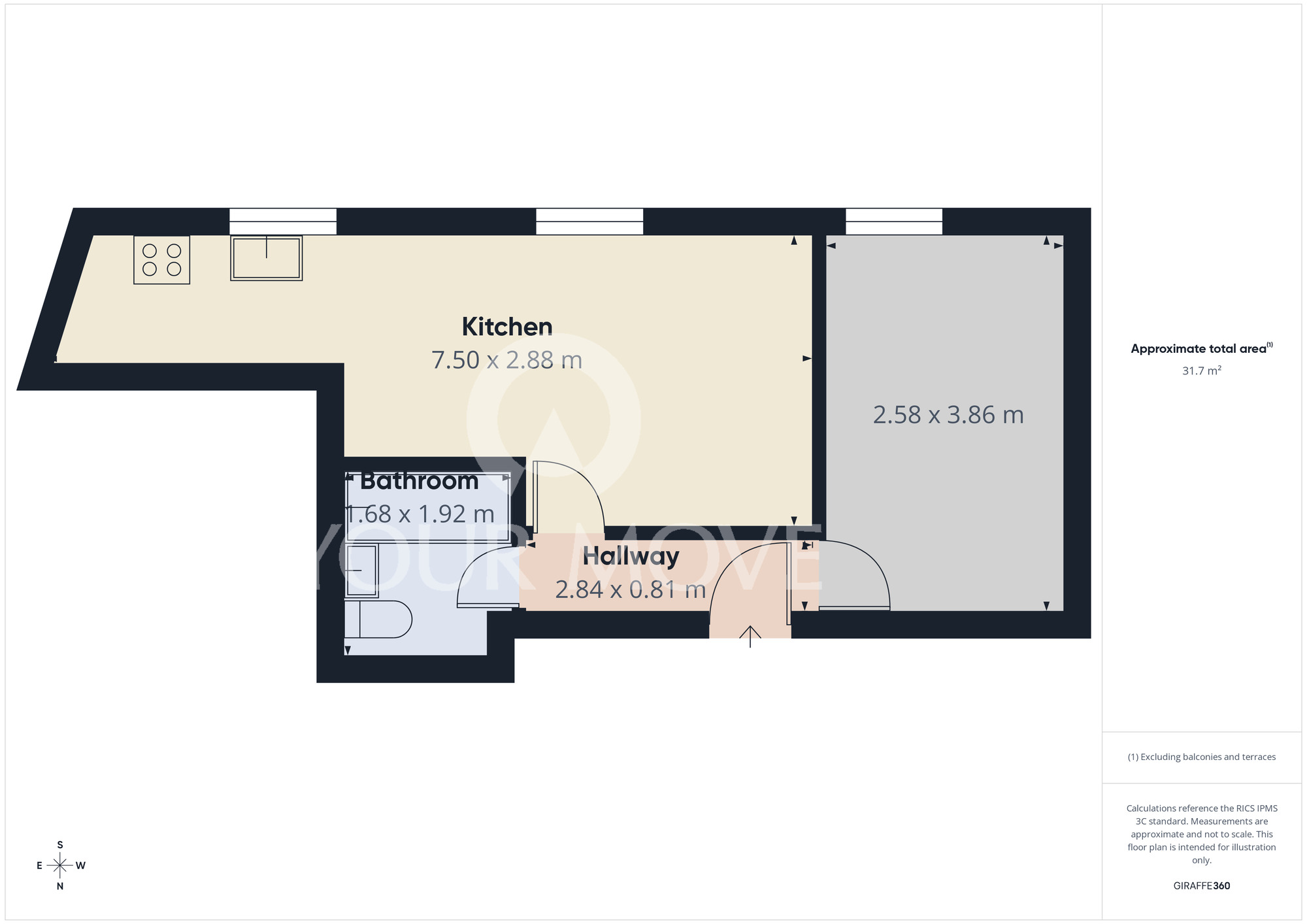 Floorplan of 1 bedroom  Flat to rent, Arthur Street, Darlington, Durham, DL3