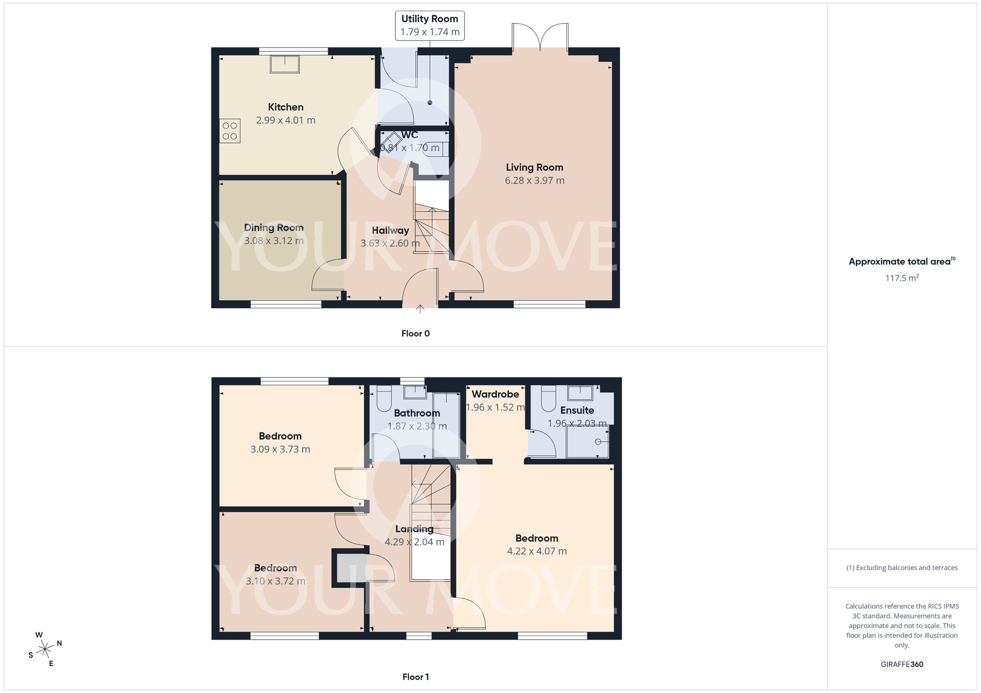 Floorplan of 3 bedroom Semi Detached House for sale, Collingsway, Darlington, Durham, DL2