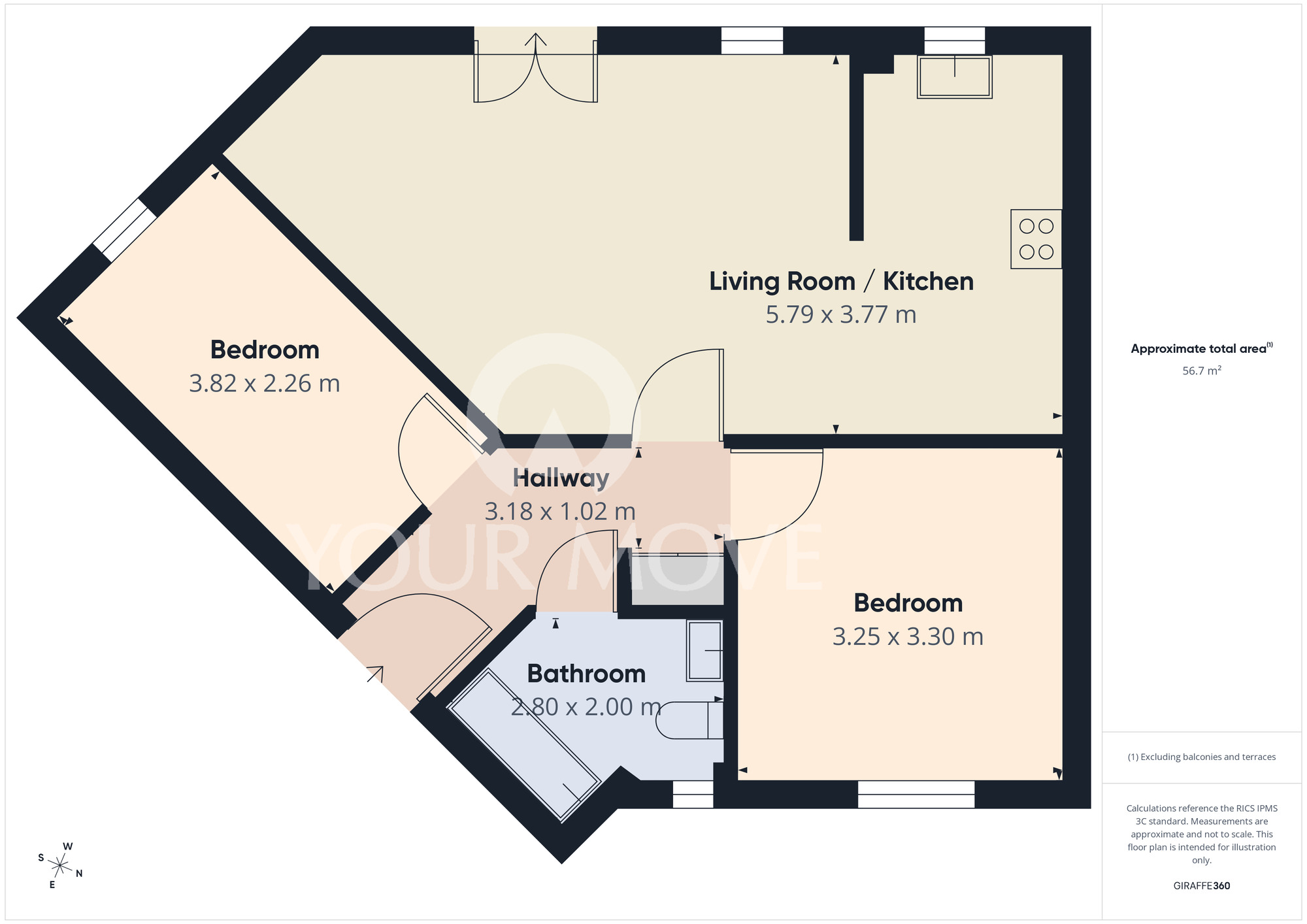 Floorplan of 2 bedroom Flat to rent, Appleby Close, Darlington, Durham, DL1