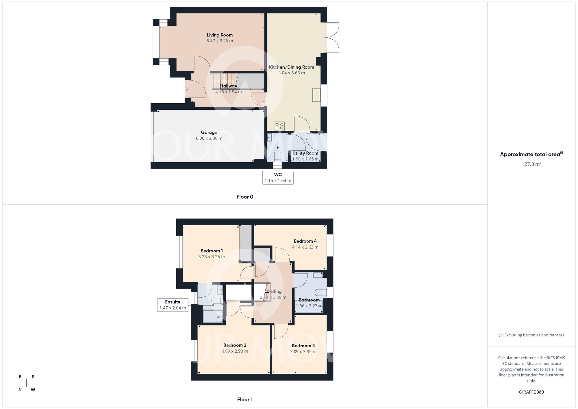 Floorplan of 4 bedroom Detached House for sale, Miles Grove, Middleton St. George, Durham, DL2