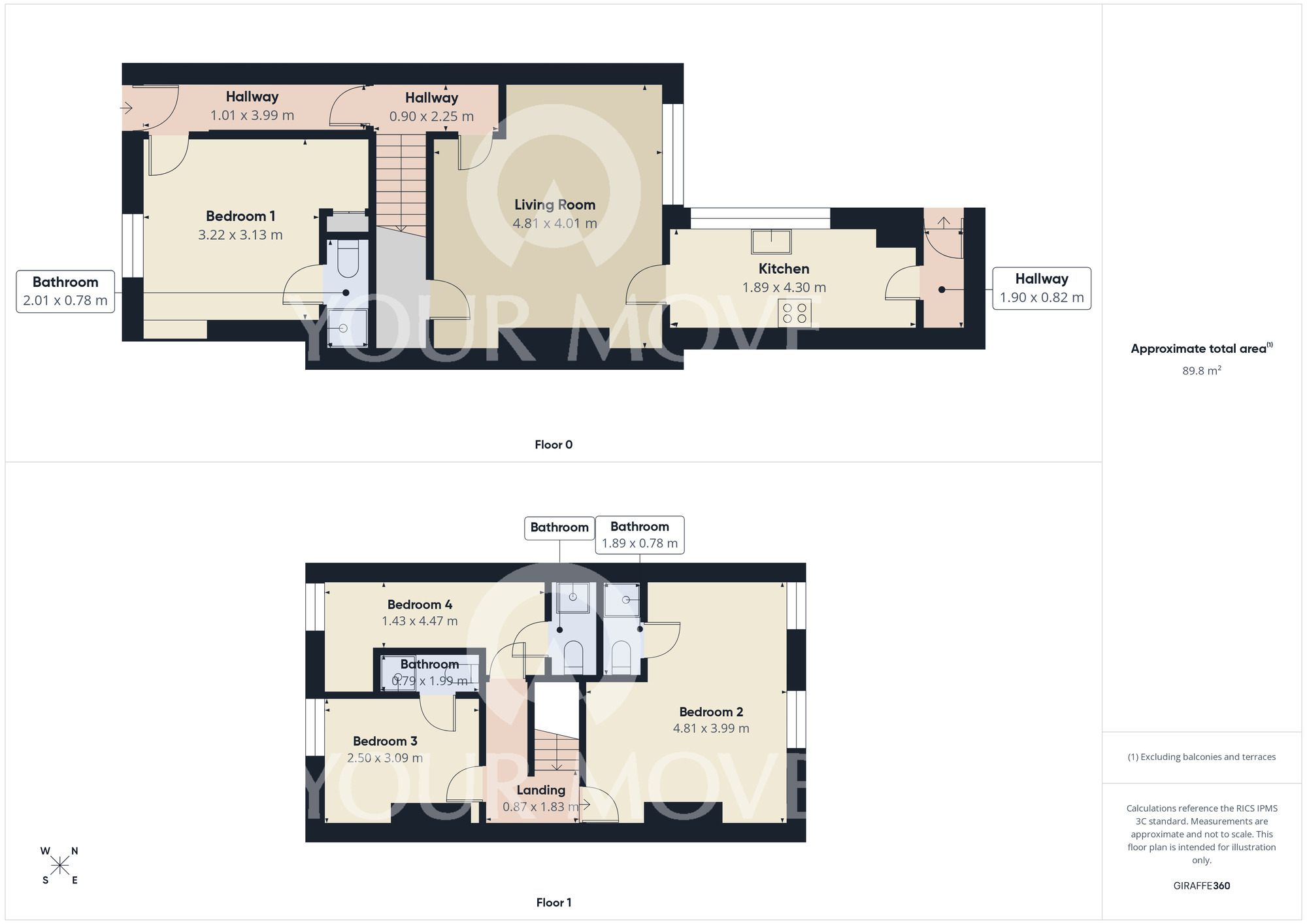 Floorplan of 4 bedroom Mid Terrace House to rent, Anns Terrace, Darlington, Durham, DL3
