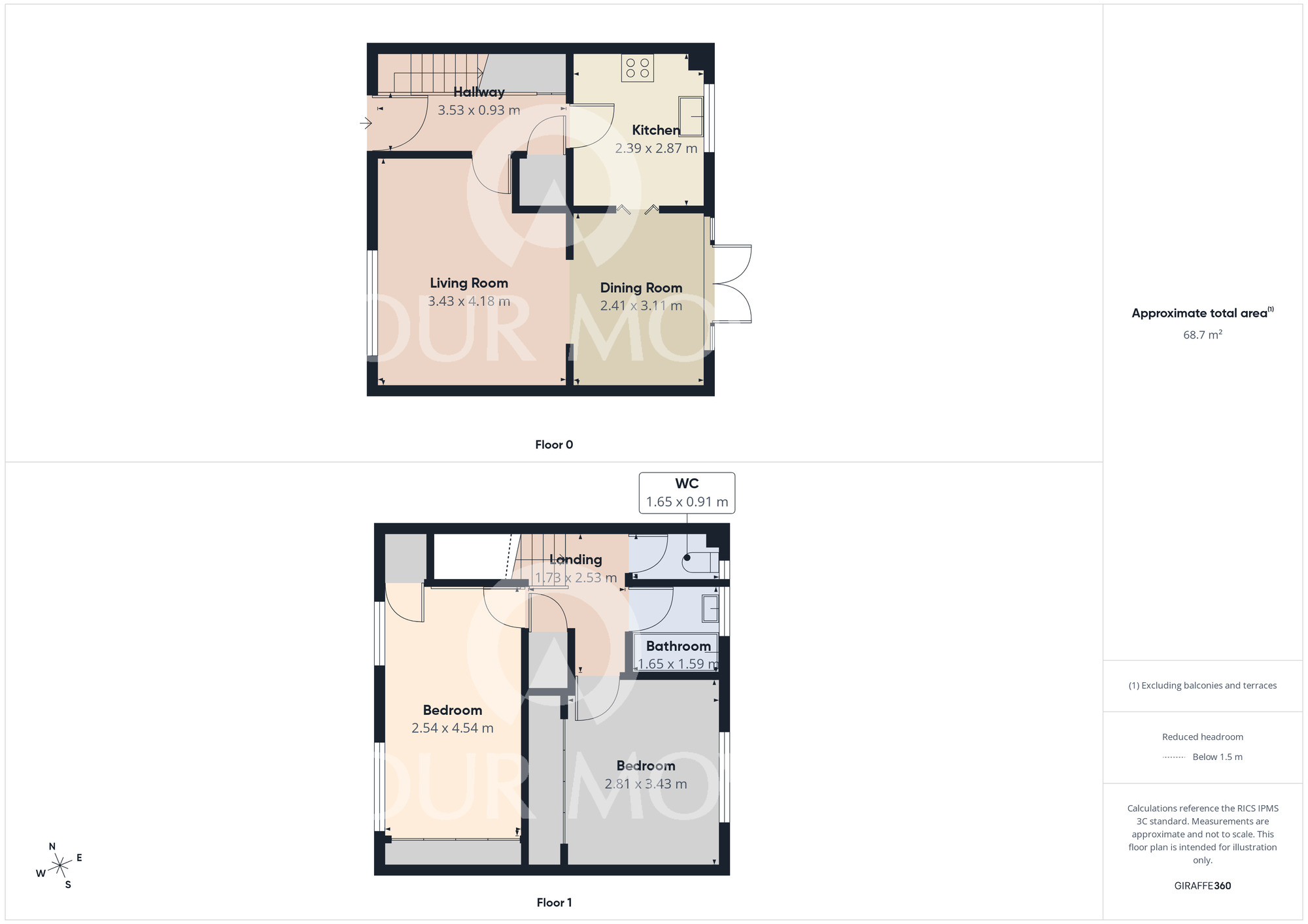Floorplan of 2 bedroom Mid Terrace House for sale, Bramall Lane, Darlington, Durham, DL1