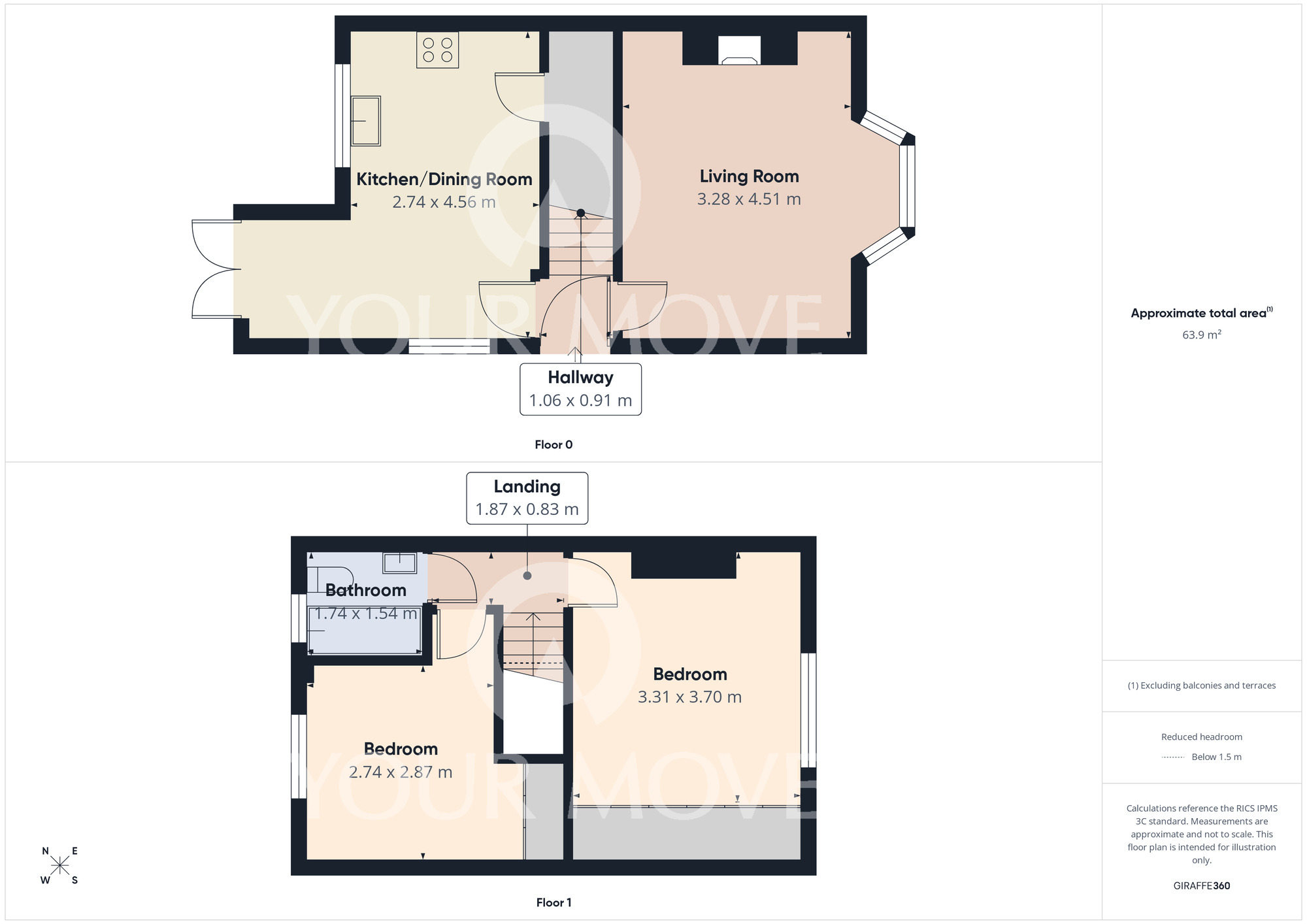 Floorplan of 2 bedroom Semi Detached House for sale, Leyburn Road, Darlington, Durham, DL1
