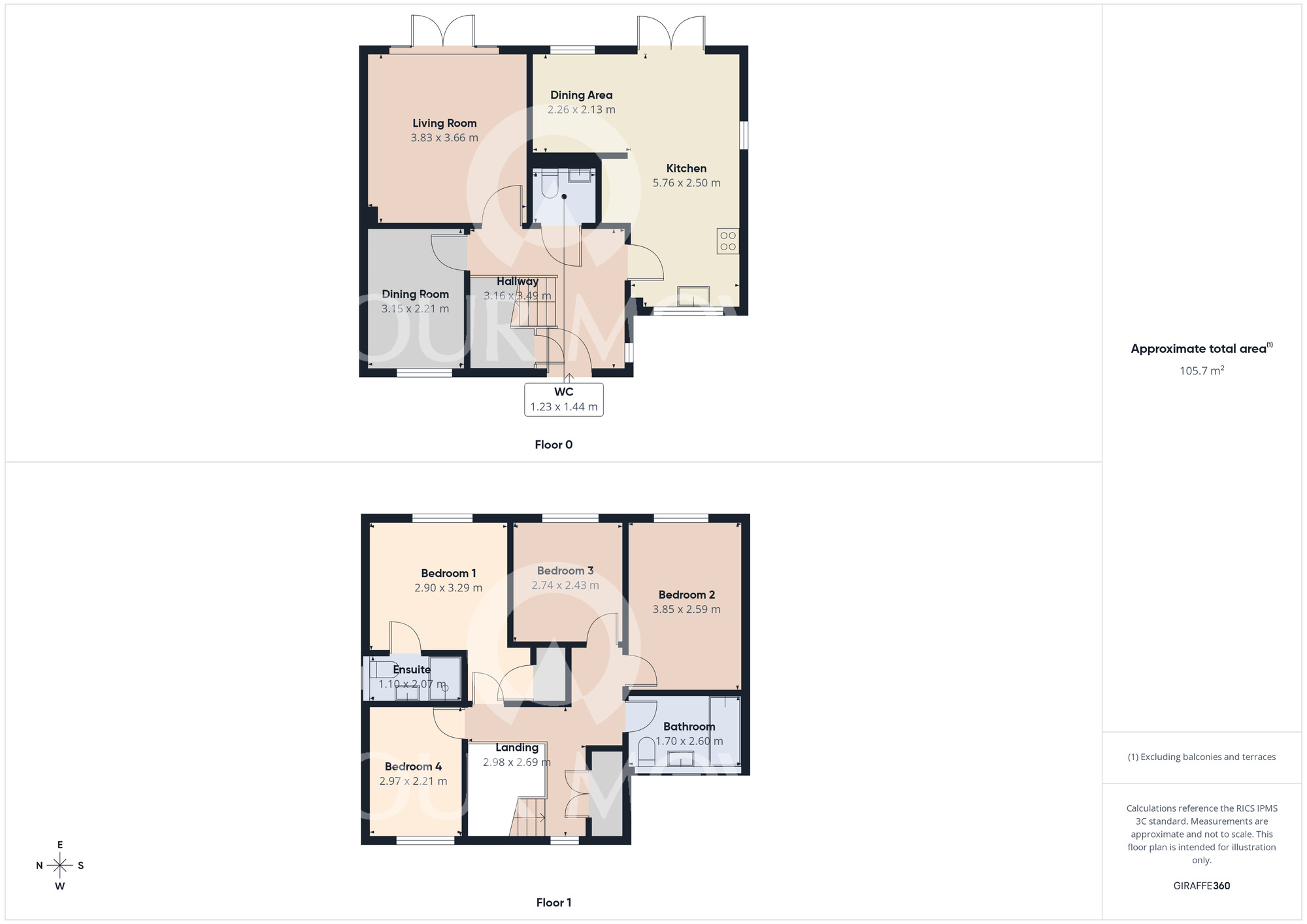 Floorplan of 4 bedroom Detached House for sale, Galena Lane, Durham, DL2