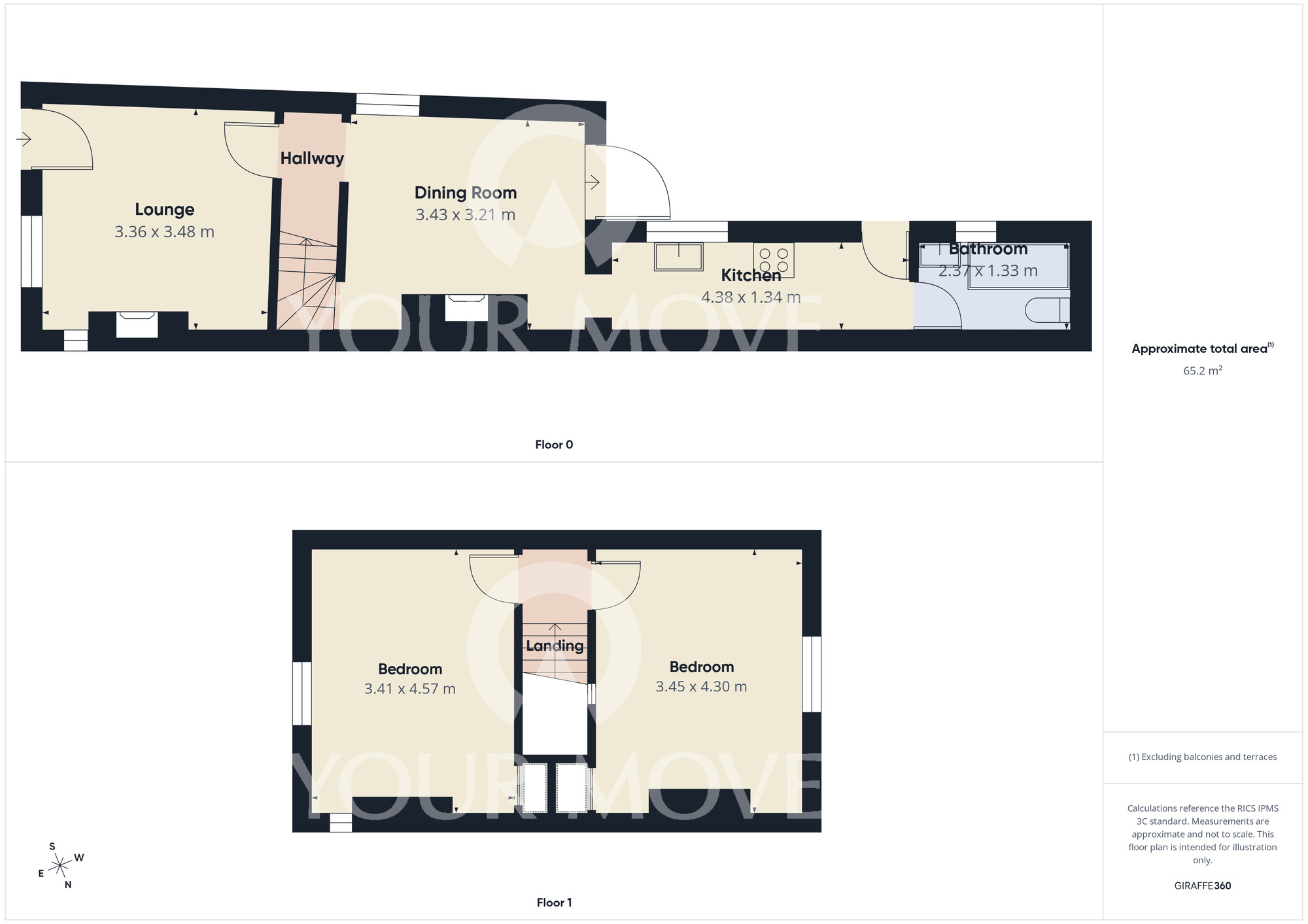 Floorplan of 2 bedroom House to rent, Strait Lane, Hurworth, Durham, DL2