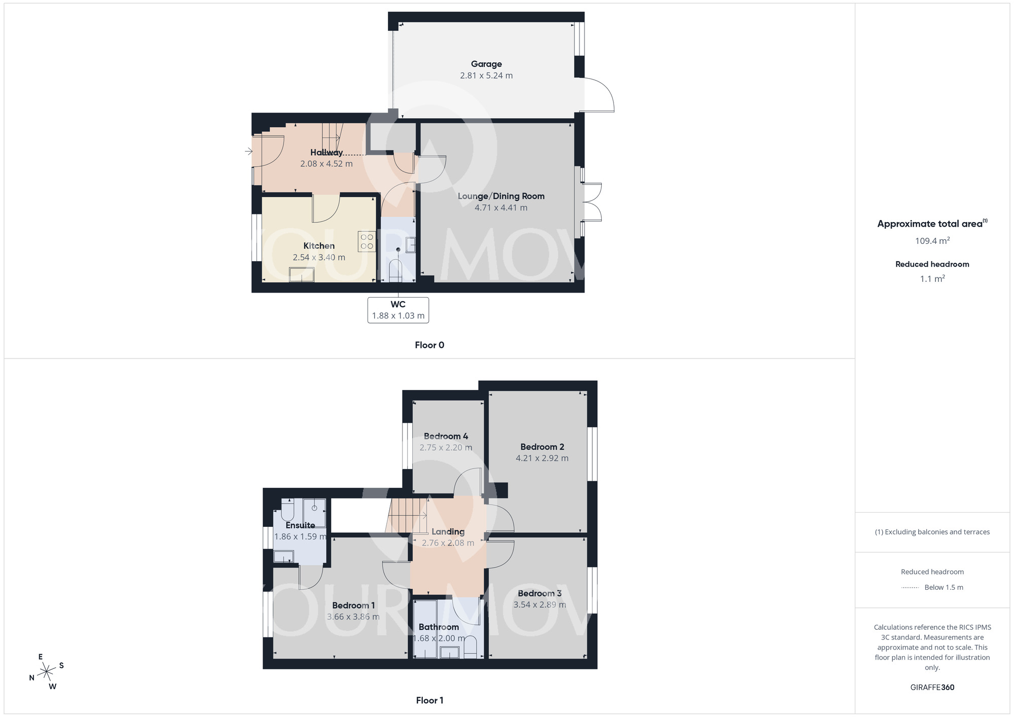 Floorplan of 4 bedroom Detached House for sale, Gibb Avenue, Darlington, Durham, DL1
