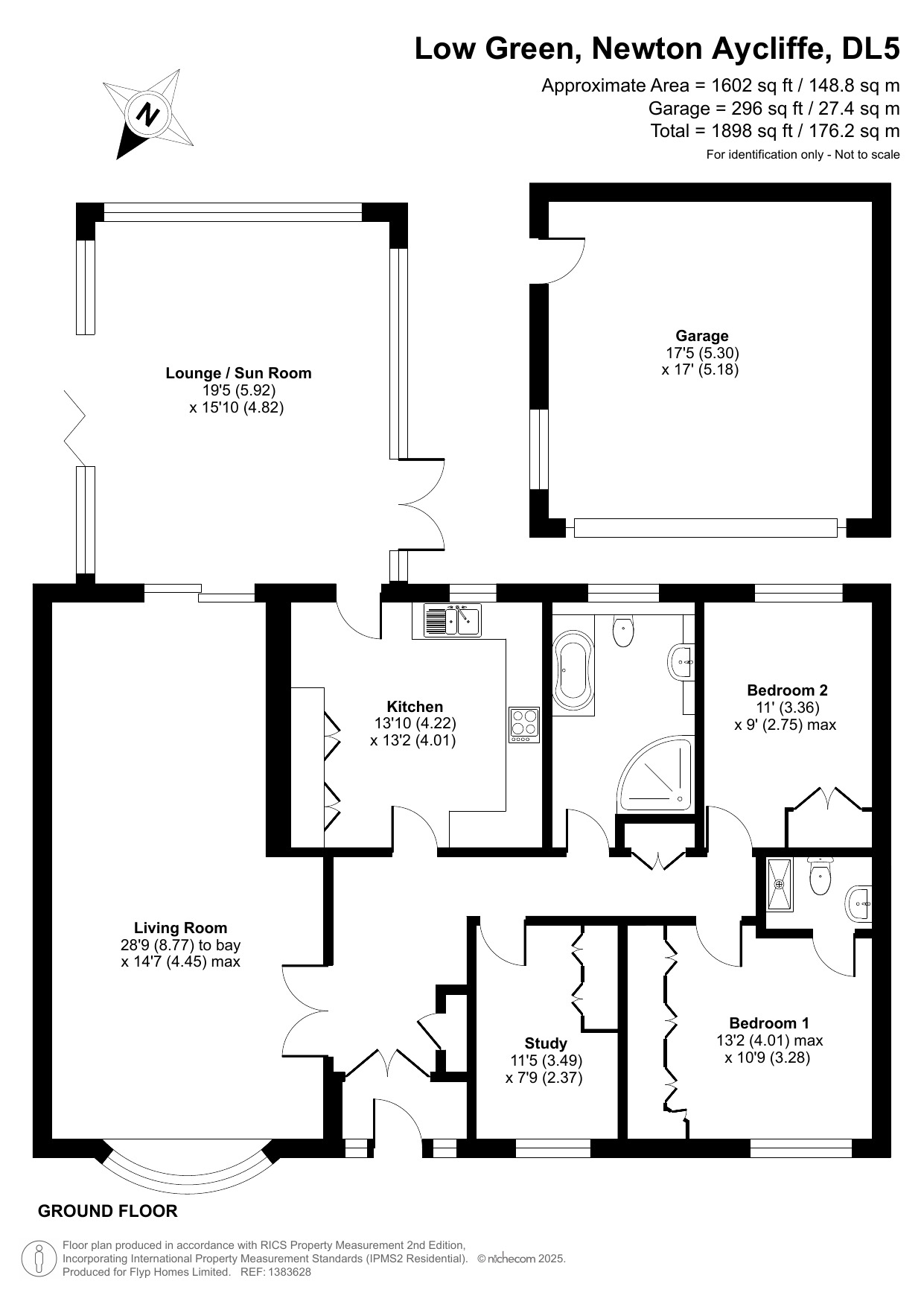 Floorplan of 3 bedroom Detached Bungalow for sale, Low Green, Newton Aycliffe, Durham, DL5