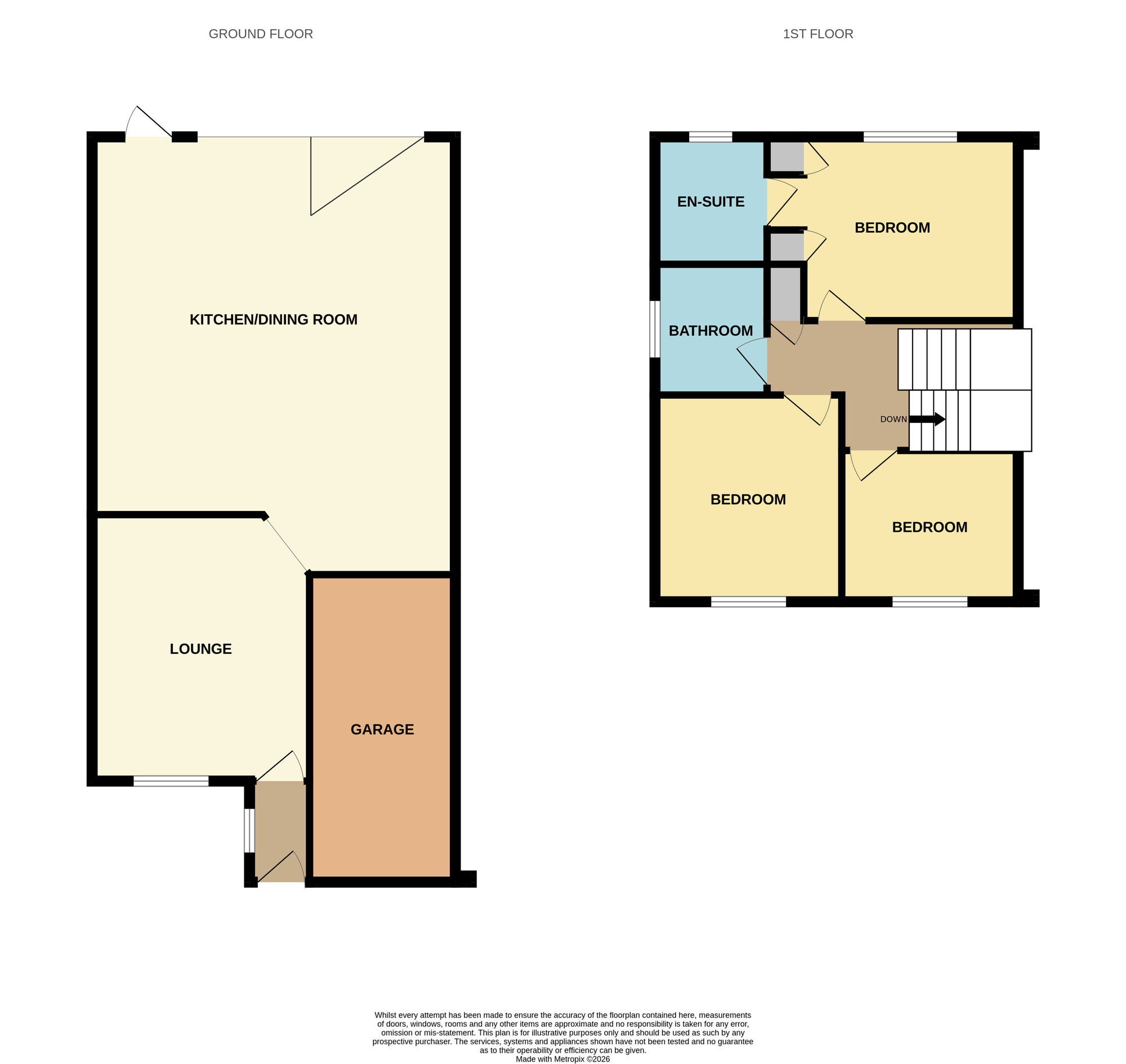 Floorplan of 3 bedroom Semi Detached House for sale, Elmcroft, Darlington, Durham, DL1