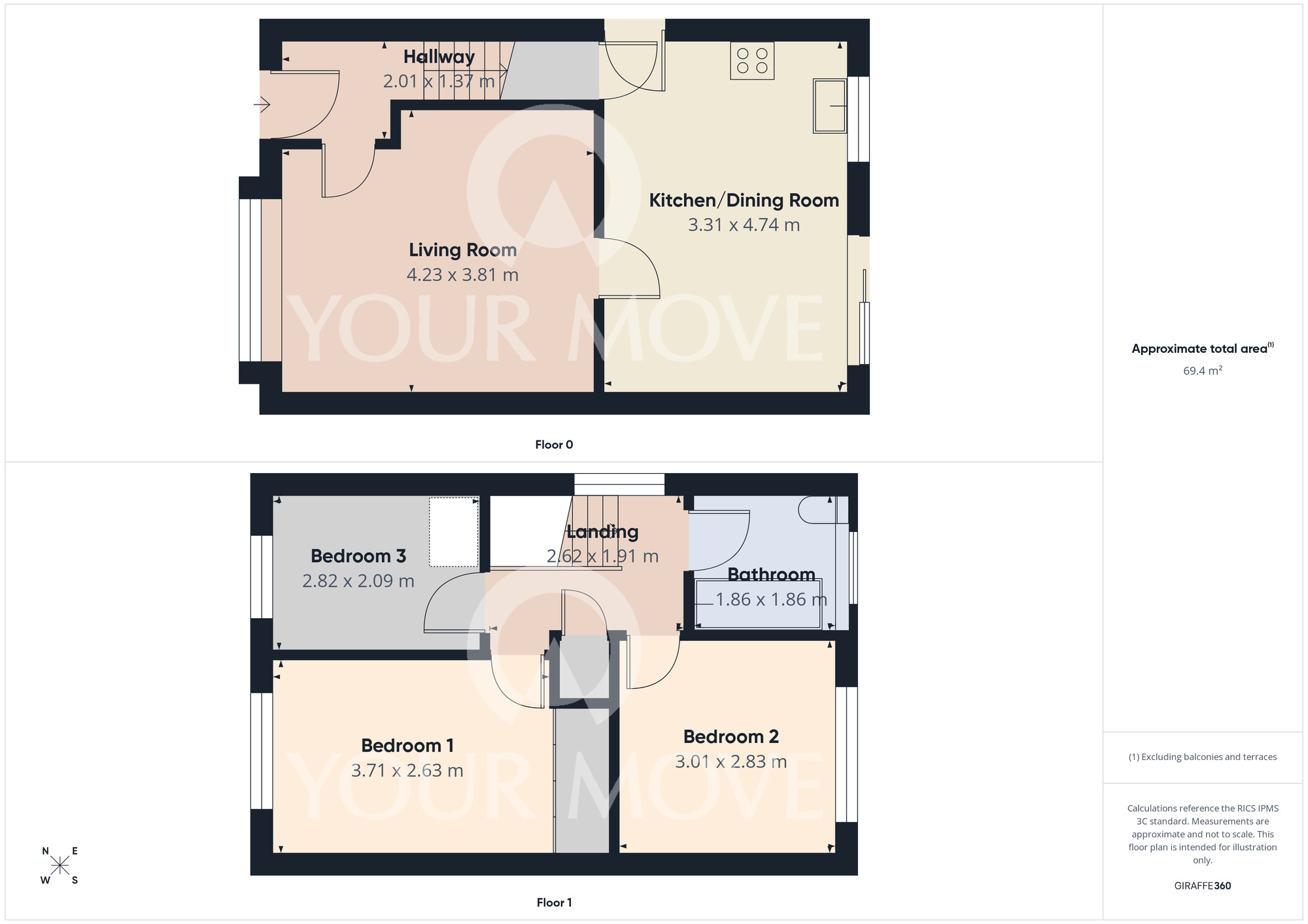 Floorplan of 3 bedroom Detached House for sale, Emmanuel Close, Darlington, Durham, DL1