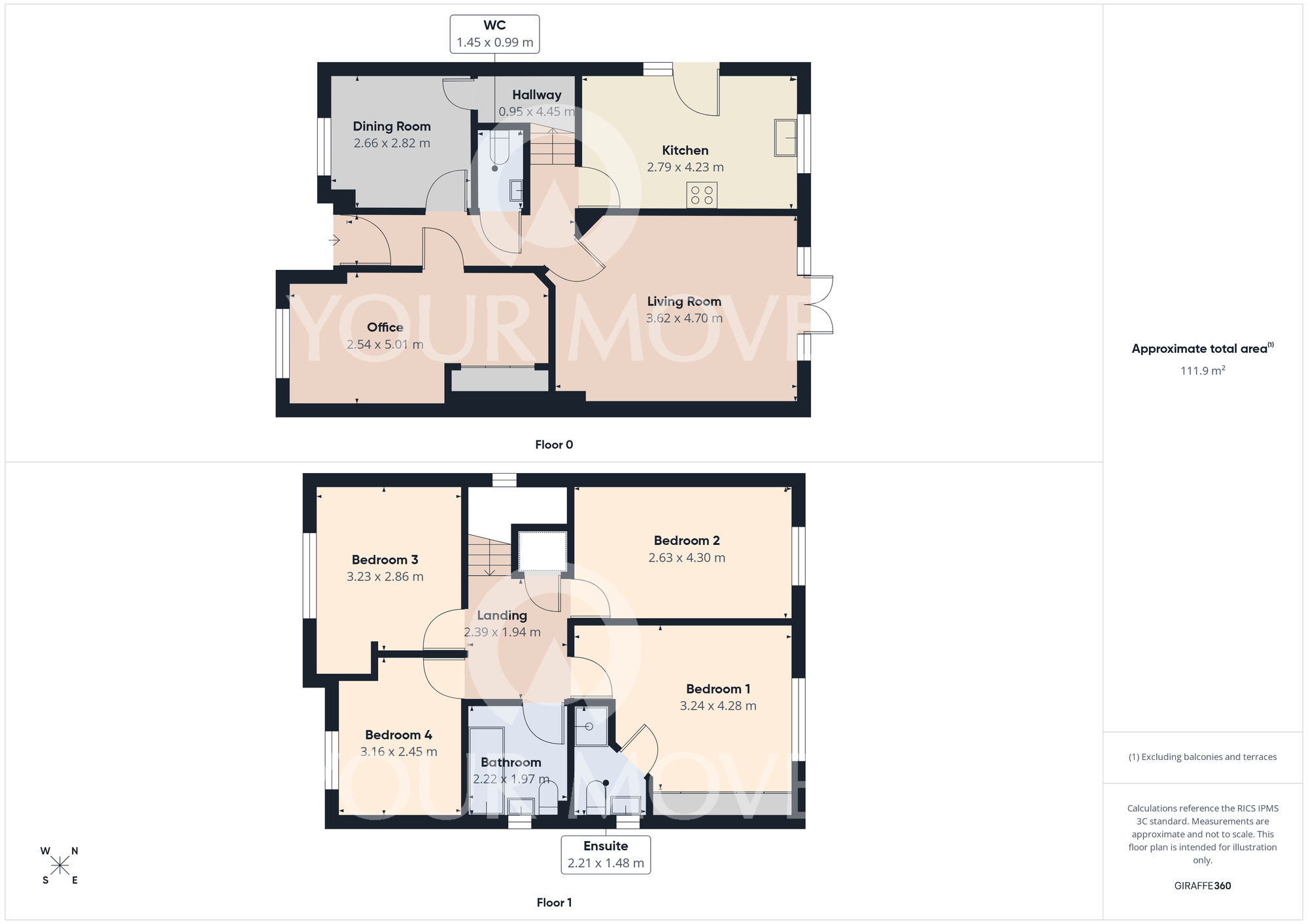Floorplan of 4 bedroom Detached House for sale, Water Lily Drive, Darlington, Durham, DL1