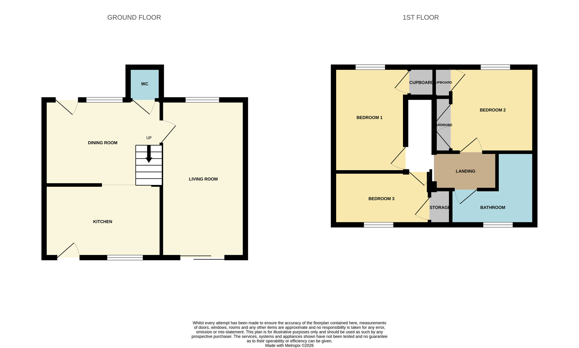 Floorplan of 3 bedroom Mid Terrace House for sale, Auckland Place, Newton Aycliffe, Durham, DL5