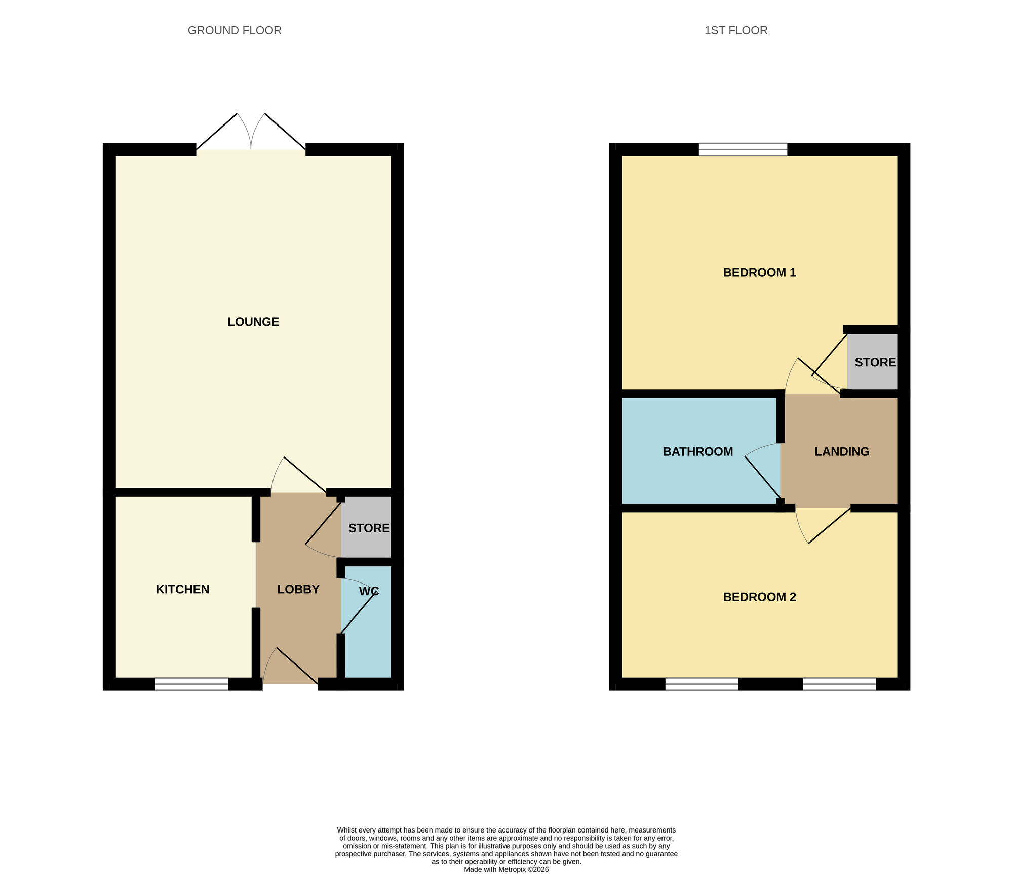 Floorplan of 2 bedroom End Terrace House for sale, Blackmoor Close, Darlington, Durham, DL1