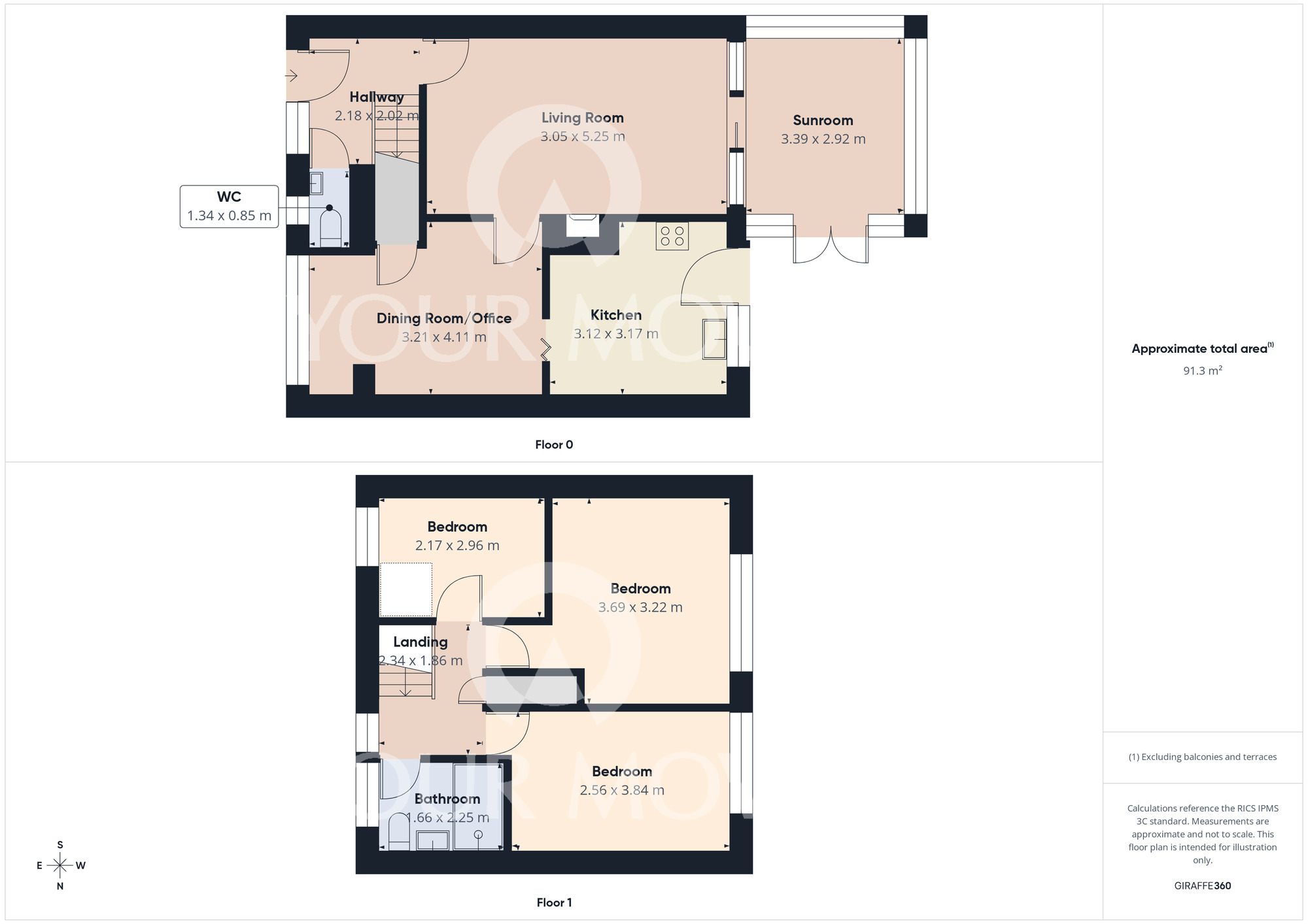 Floorplan of 3 bedroom Semi Detached House for sale, Grange Avenue, Hurworth Place, Durham, DL2