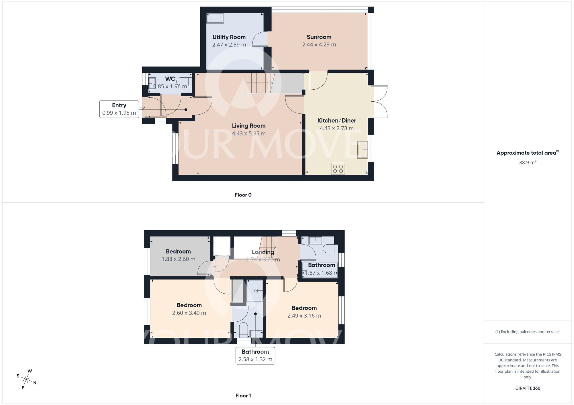 Floorplan of 3 bedroom Detached House for sale, Chestnut Drive, Darlington, Durham, DL1