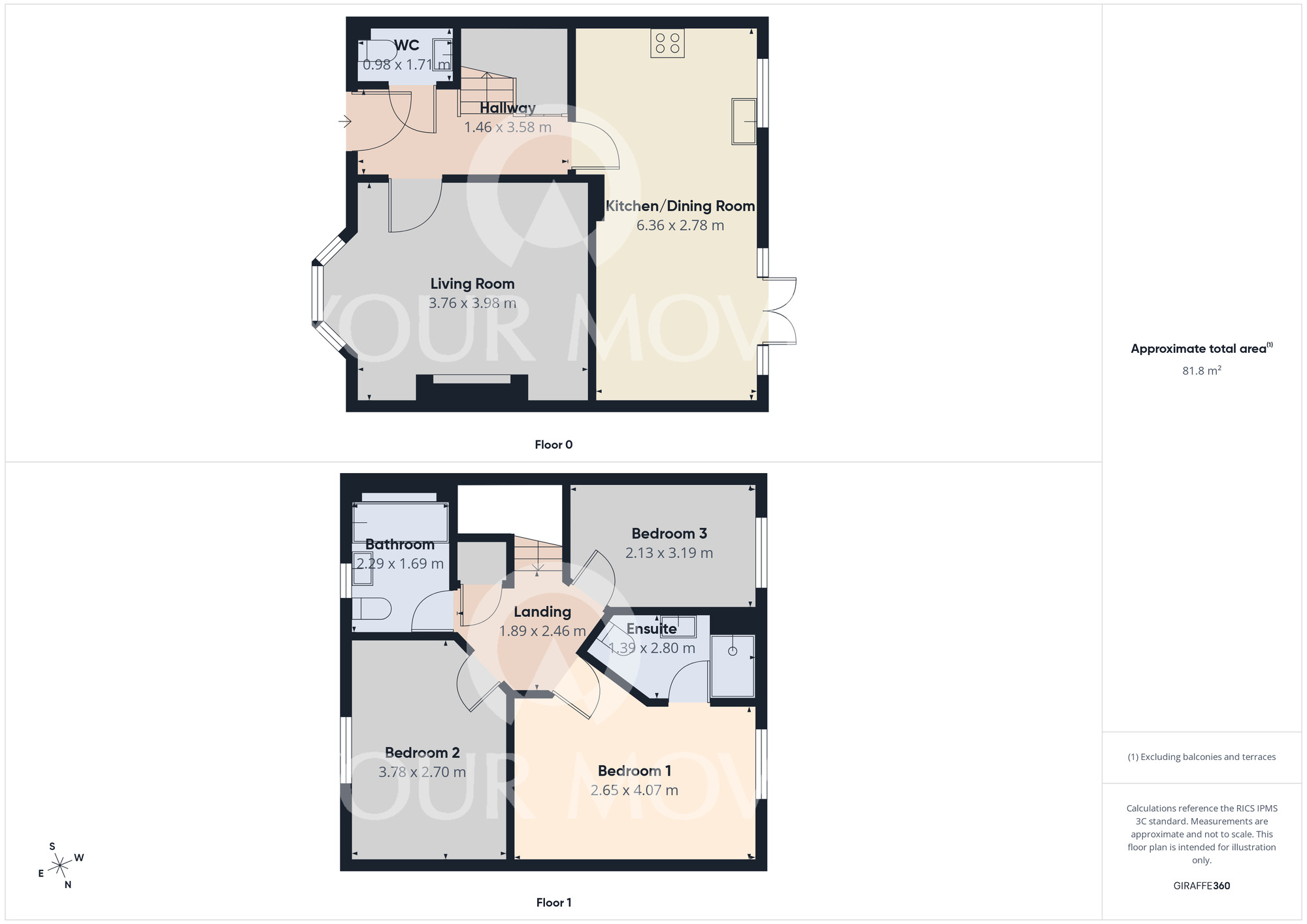Floorplan of 3 bedroom Semi Detached House for sale, Shorthorn Lane, Darlington, Durham, DL2