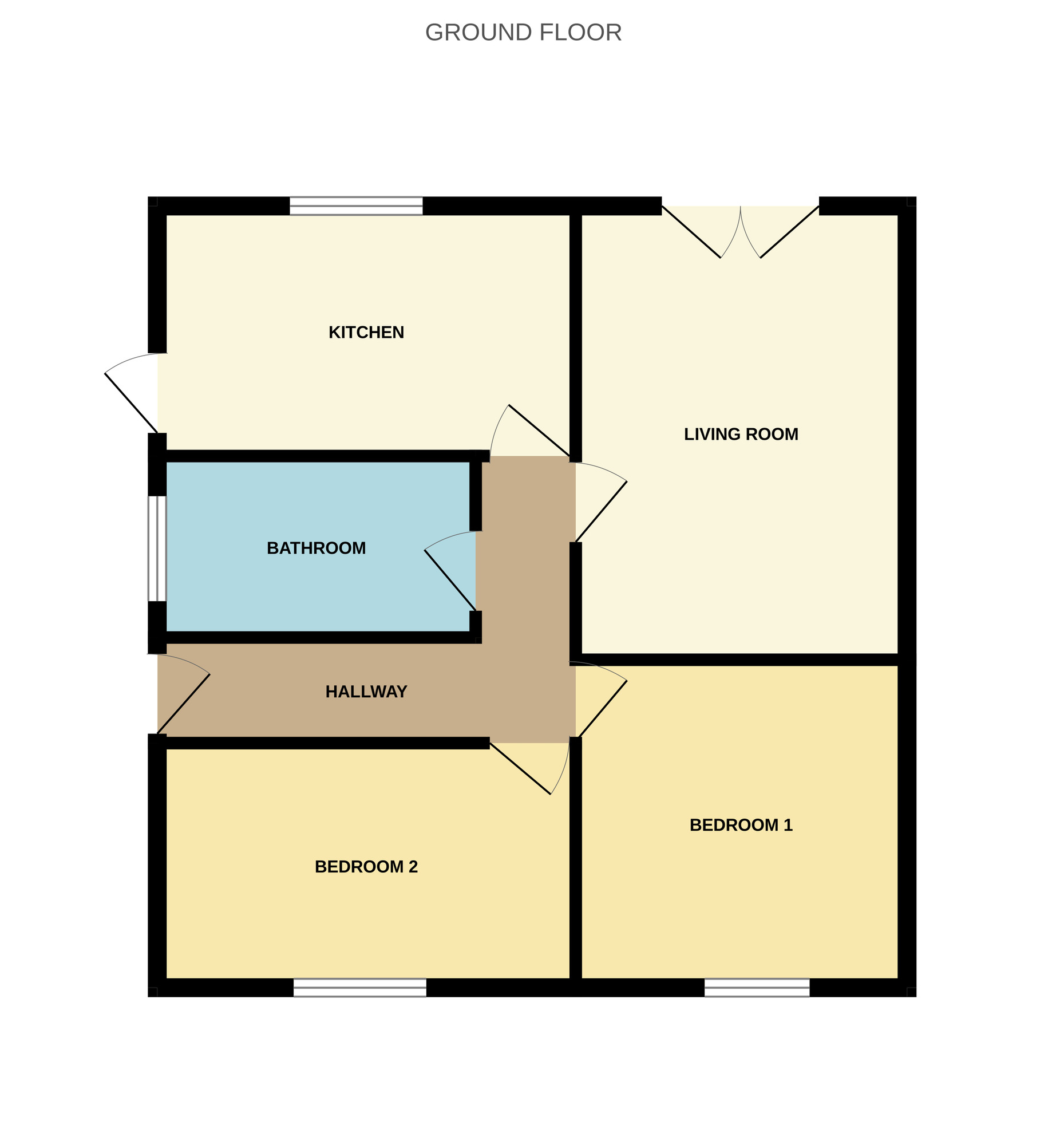 Floorplan of 2 bedroom Semi Detached Bungalow for sale, Kew Rise, Darlington, Durham, DL3