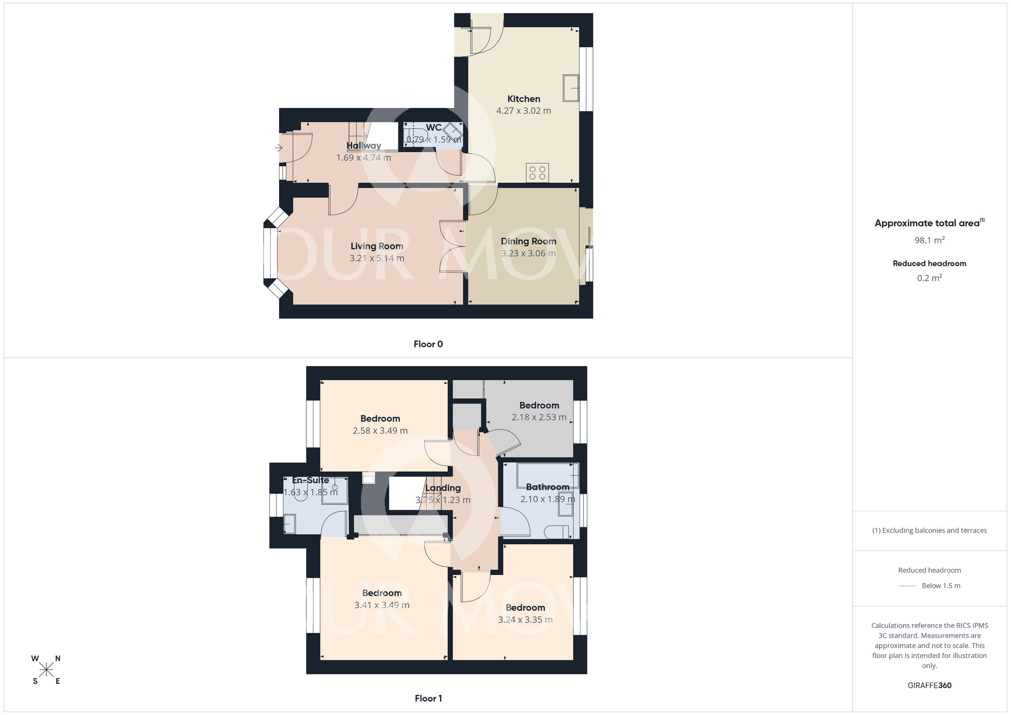 Floorplan of 4 bedroom Detached House for sale, Woolsington Drive, Middleton St George, Darlington, DL2