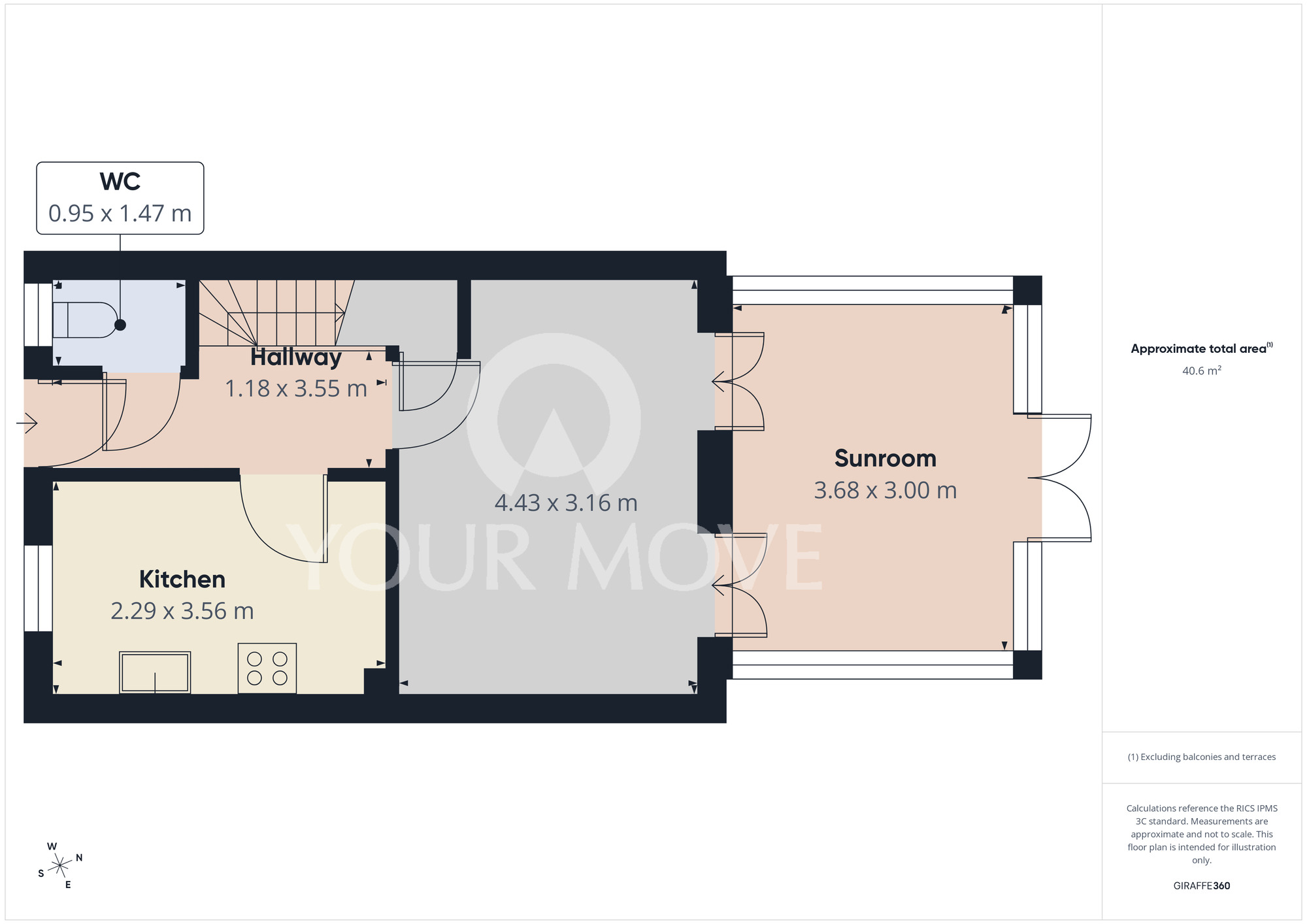 Floorplan of 2 bedroom Semi Detached House to rent, Richmond Way, Darlington, Durham, DL1