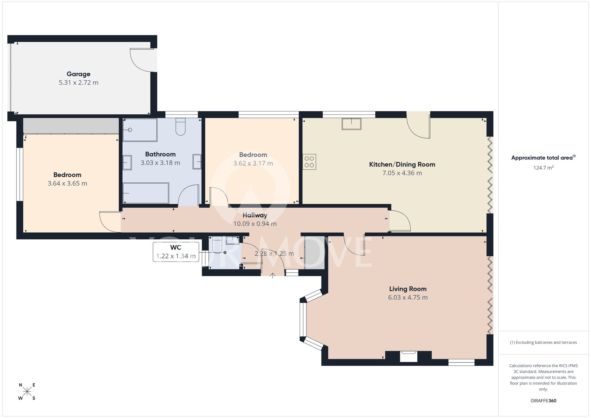 Floorplan of 2 bedroom Detached Bungalow for sale, Hillside, Stapleton, North Yorkshire, DL2