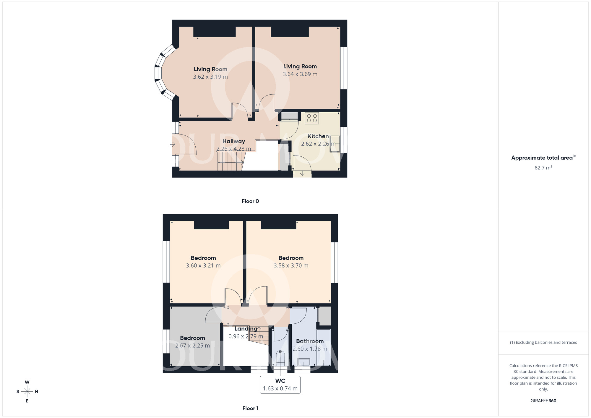 Floorplan of 3 bedroom Semi Detached House for sale, Brinkburn Drive, Darlington, Durham, DL3