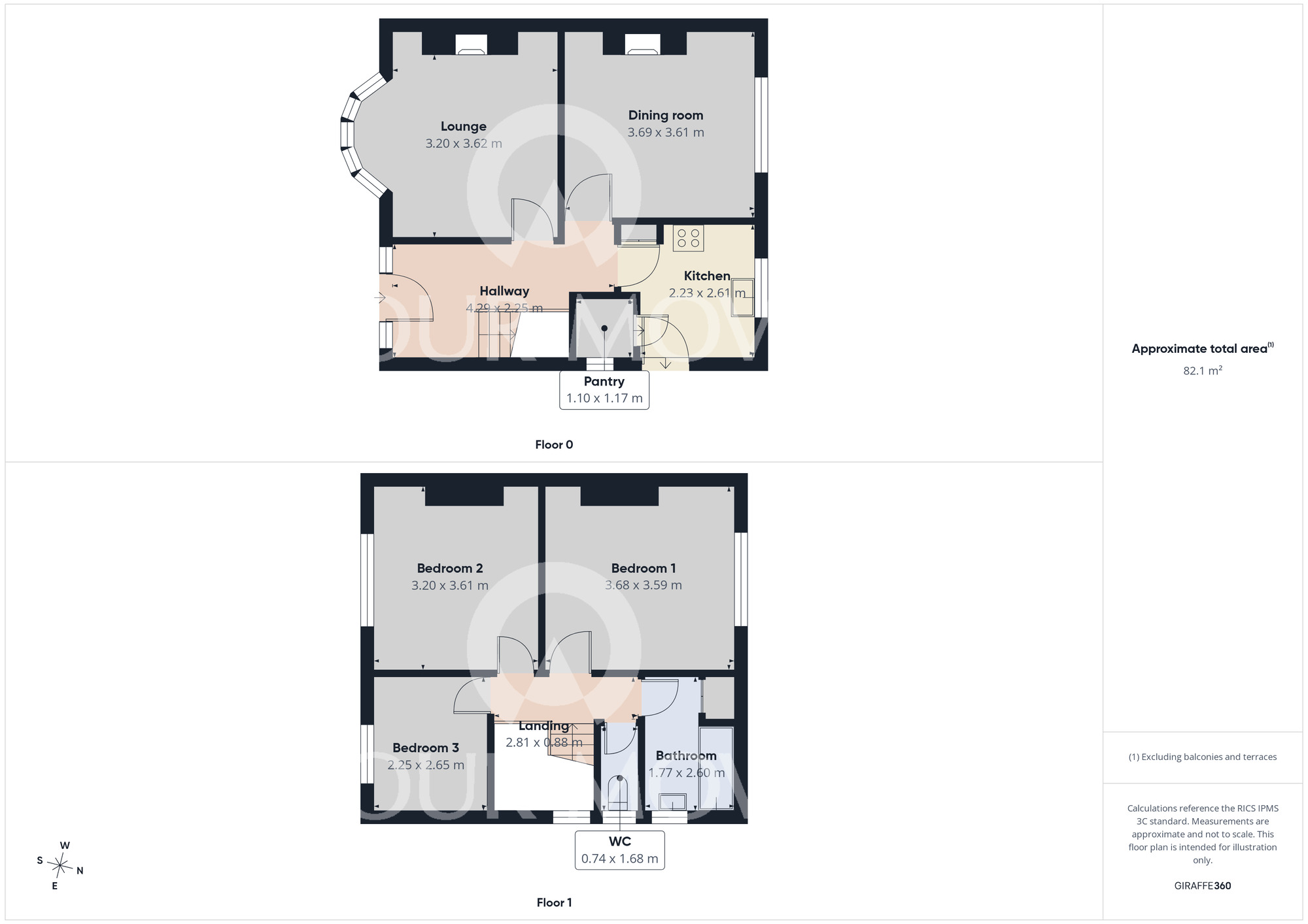 Floorplan of 3 bedroom Semi Detached House for sale, Brinkburn Drive, Darlington, Durham, DL3