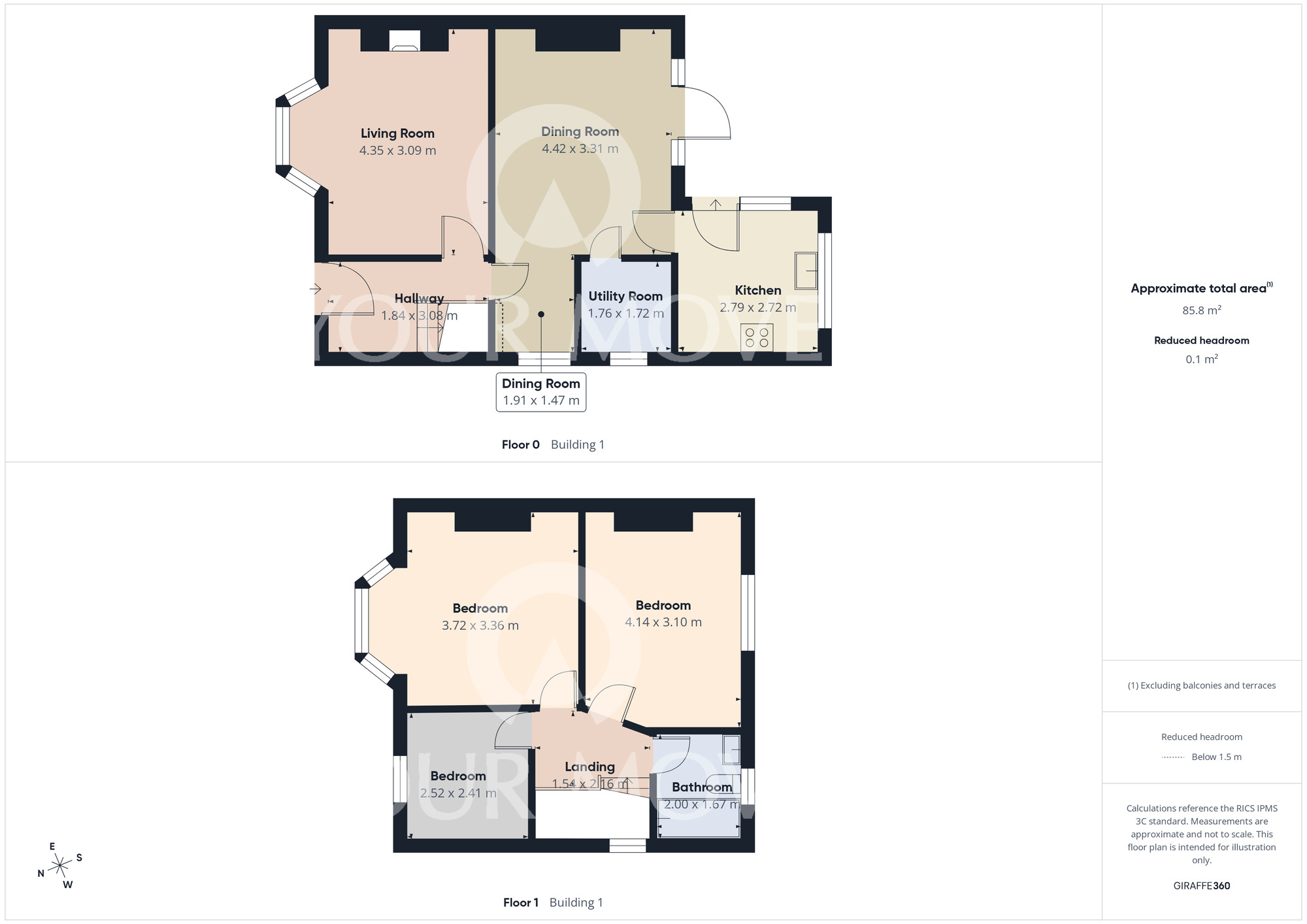 Floorplan of 3 bedroom End Terrace House for sale, Brinkburn Road, Darlington, Durham, DL3