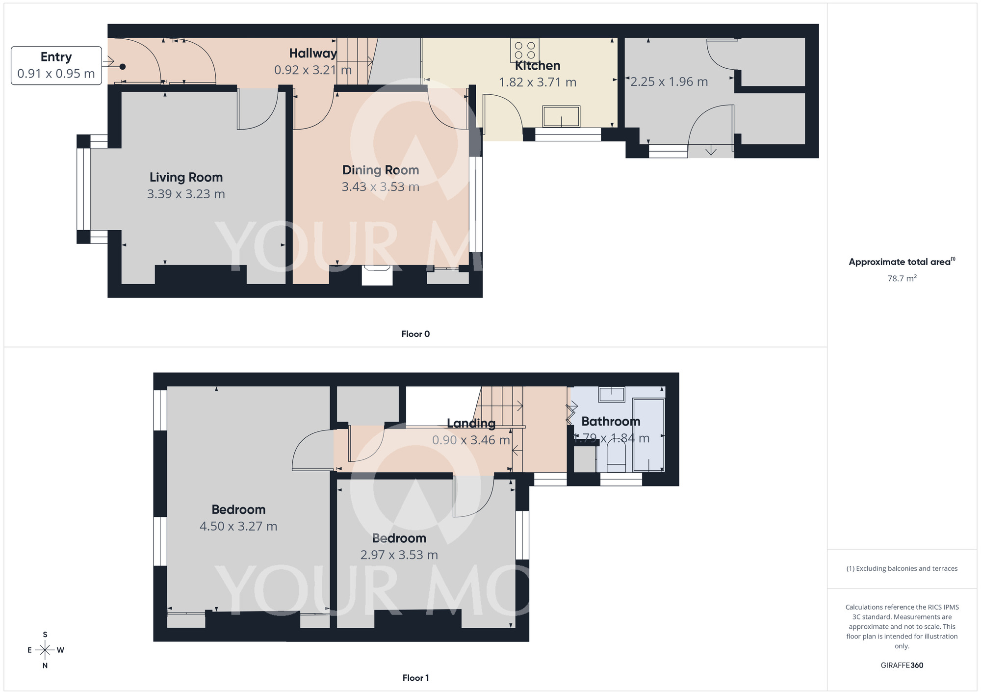 Floorplan of 2 bedroom Mid Terrace House for sale, Hawthorn Street, Darlington, Durham, DL1