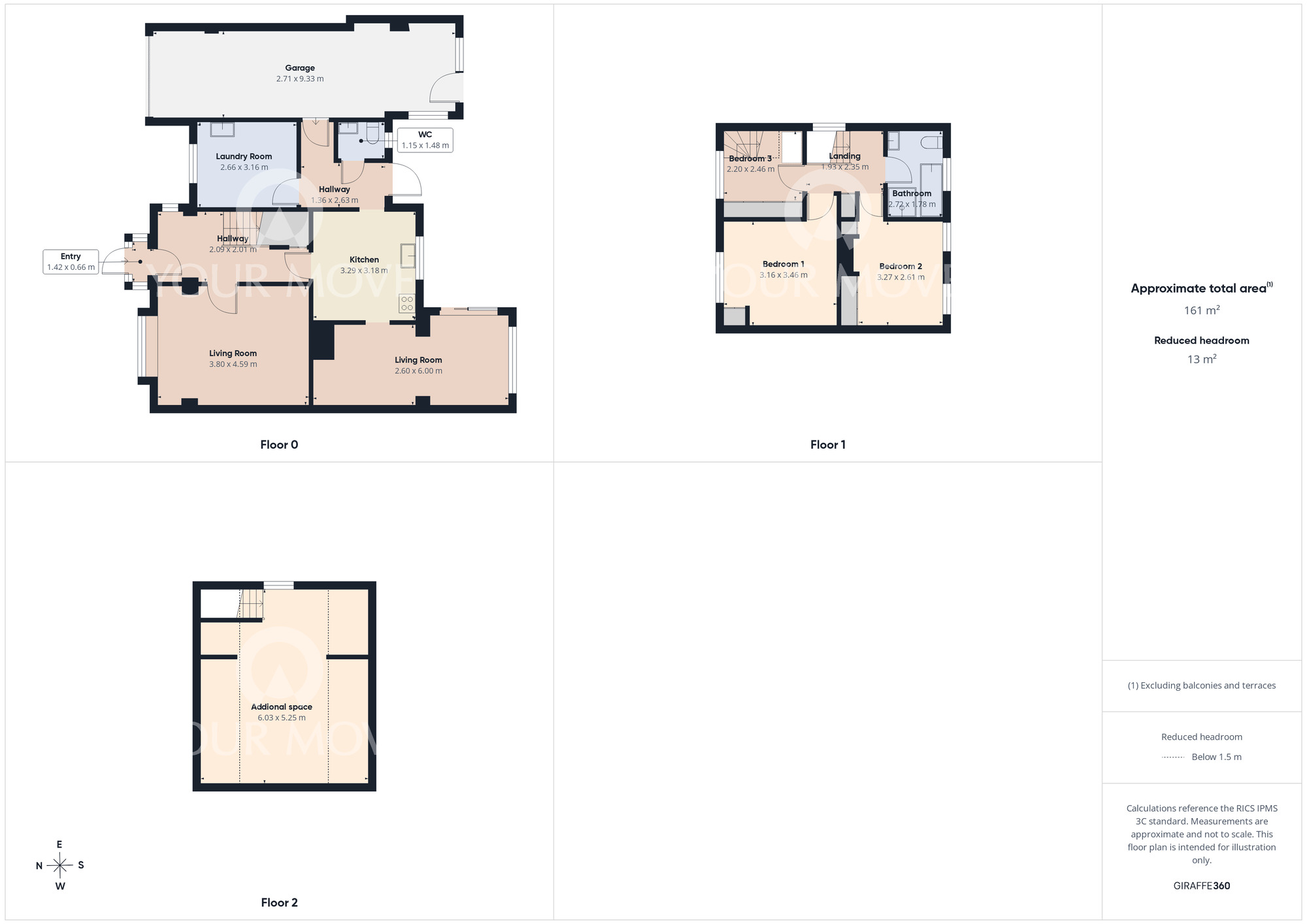 Floorplan of 3 bedroom Semi Detached House for sale, The Broadway, Darlington, Durham, DL1