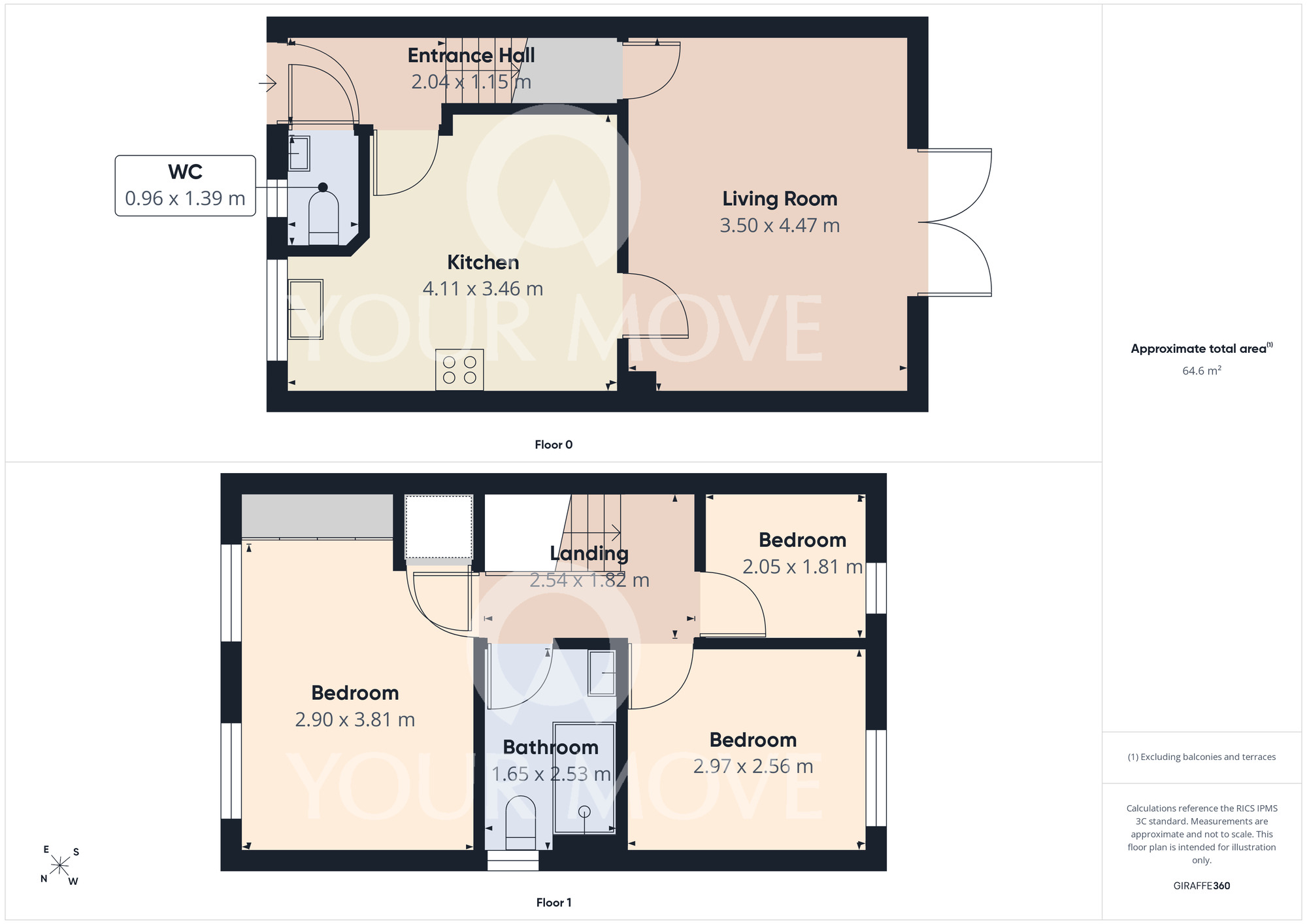 Floorplan of 3 bedroom Semi Detached House for sale, Sundew Court, Darlington, Durham, DL1