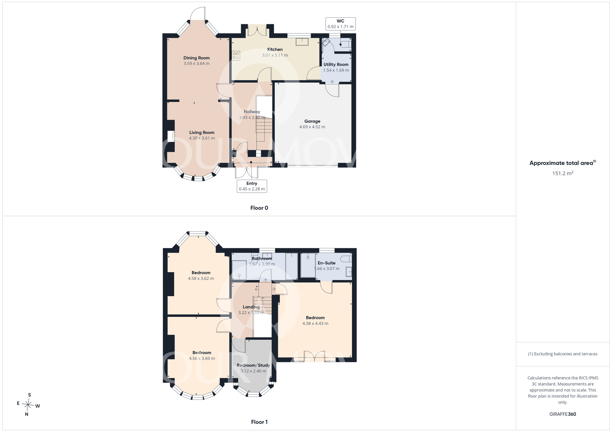 Floorplan of 4 bedroom Semi Detached House for sale, Parkside, Darlington, Durham, DL1