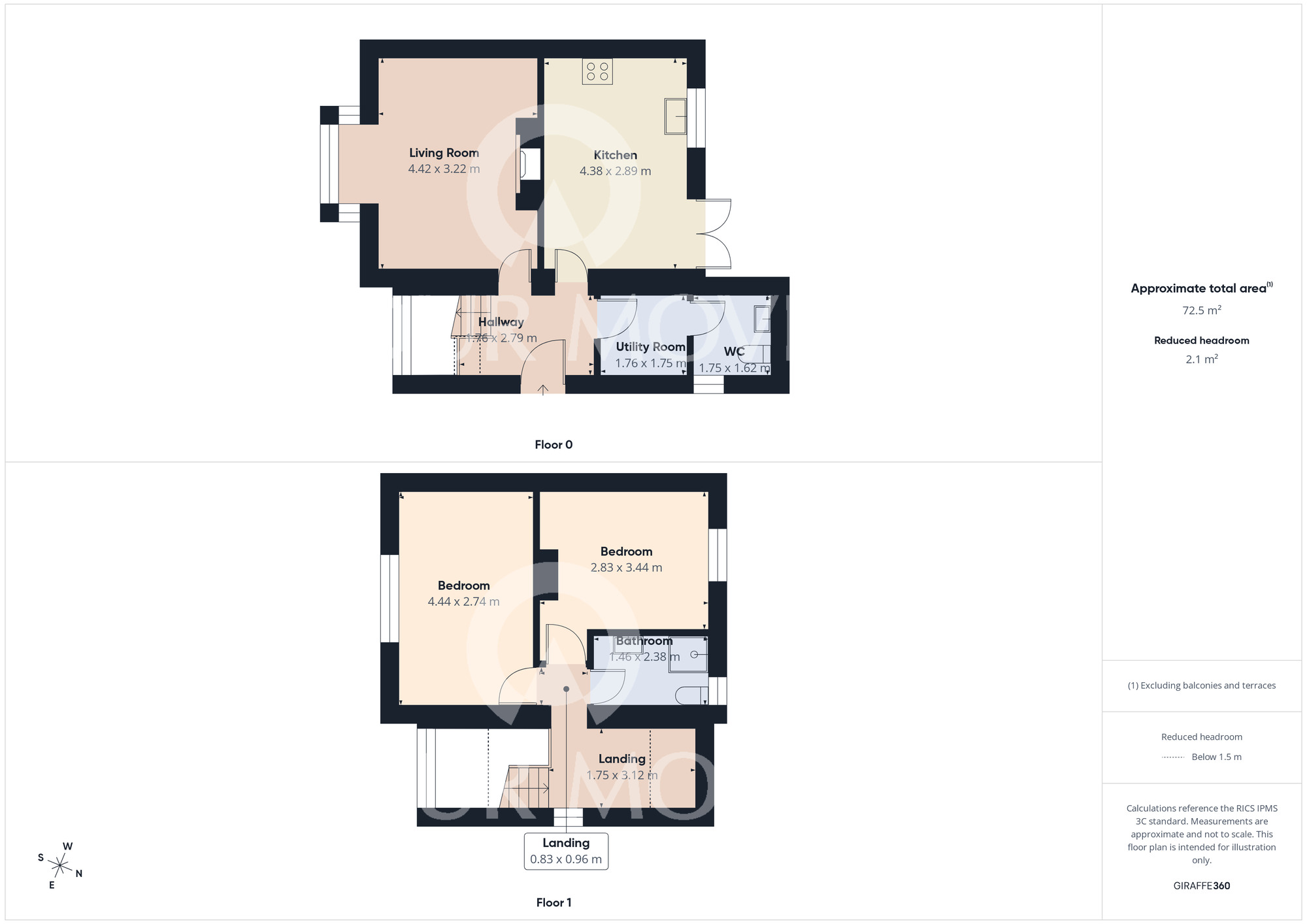 Floorplan of 2 bedroom End Terrace House for sale, The Orchard, Sadberge, Durham, DL2