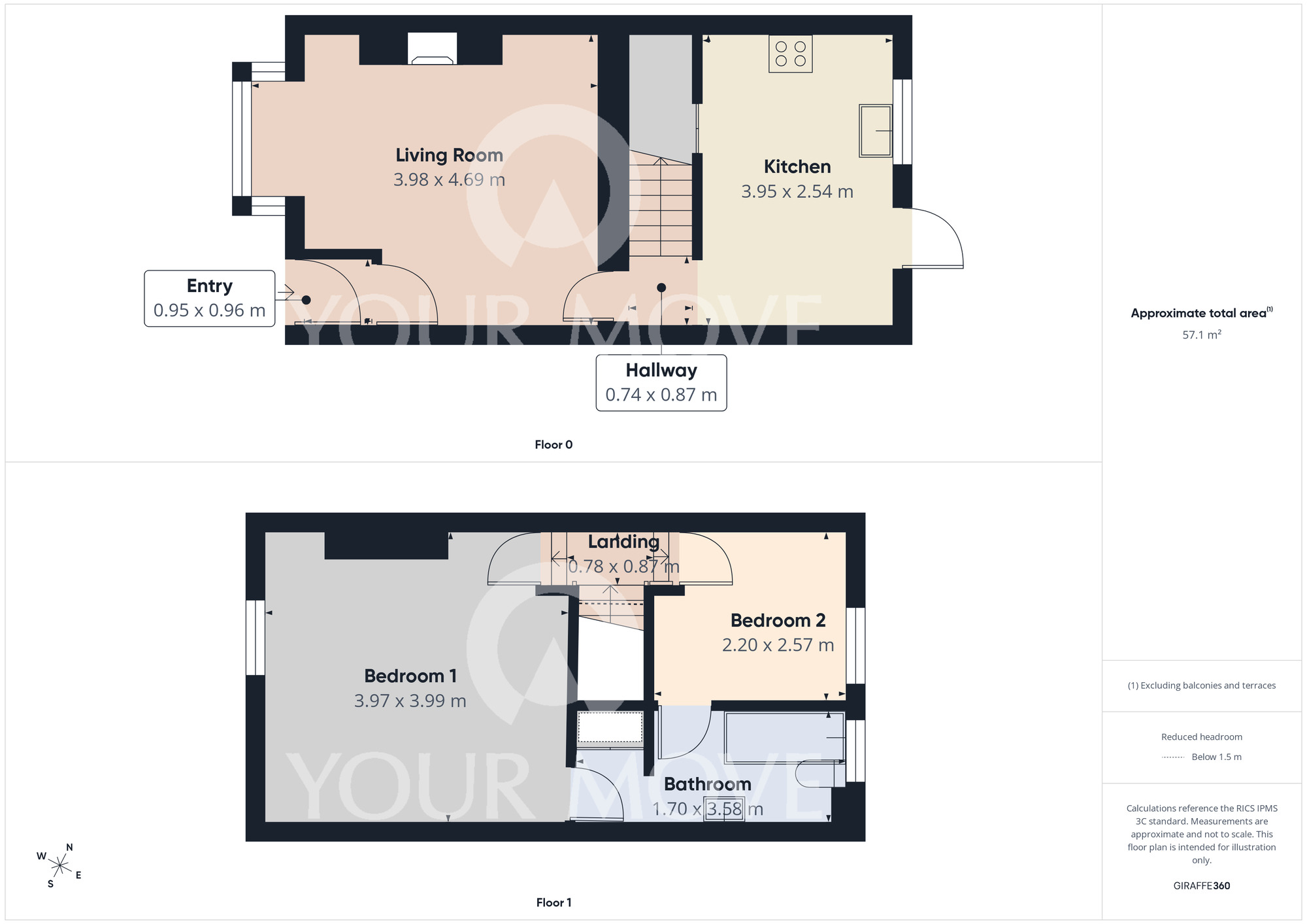 Floorplan of 2 bedroom Mid Terrace House for sale, Wolsingham Terrace, Darlington, Durham, DL1