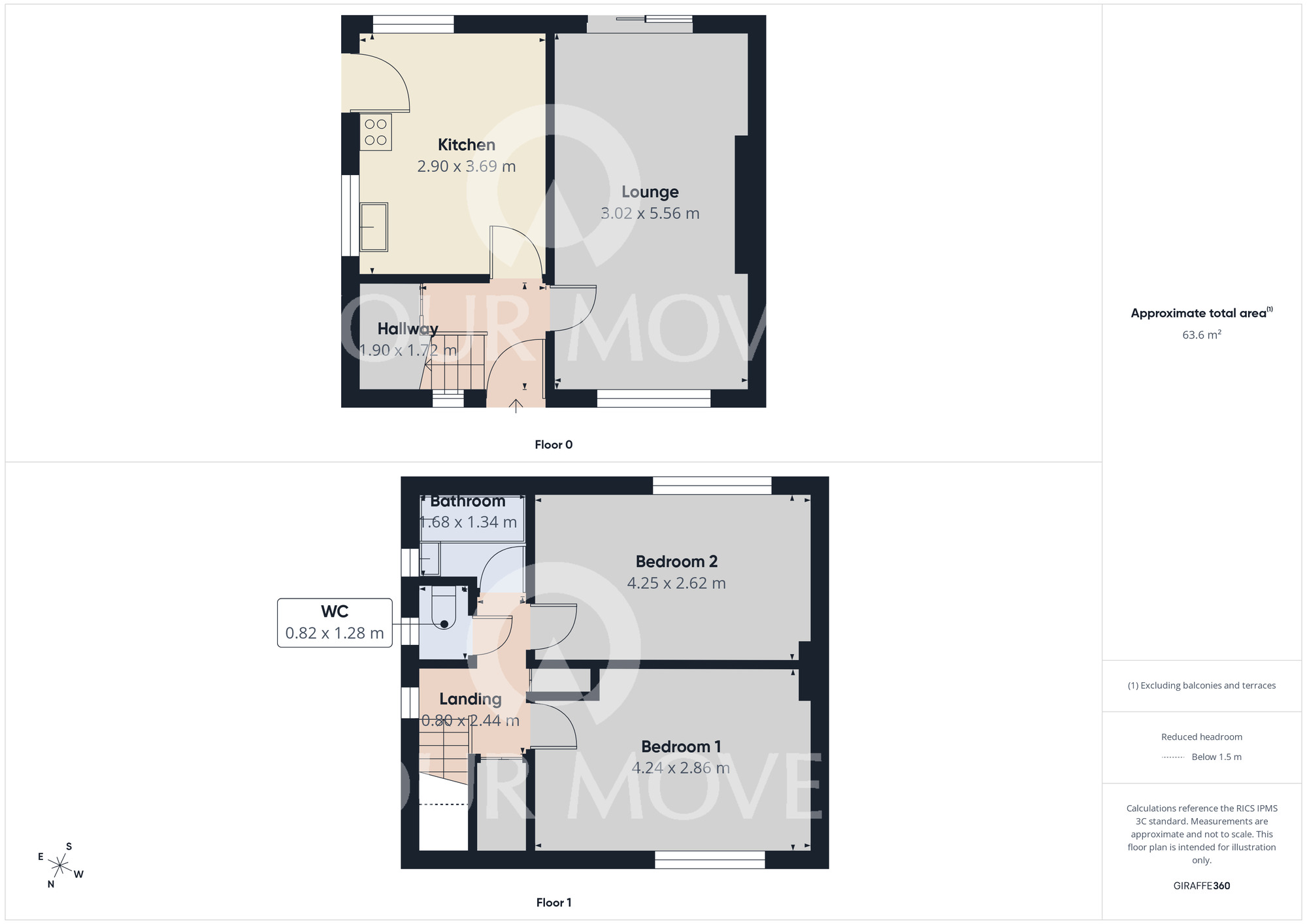 Floorplan of 2 bedroom Semi Detached House for sale, Eden Crescent, Darlington, Durham, DL1
