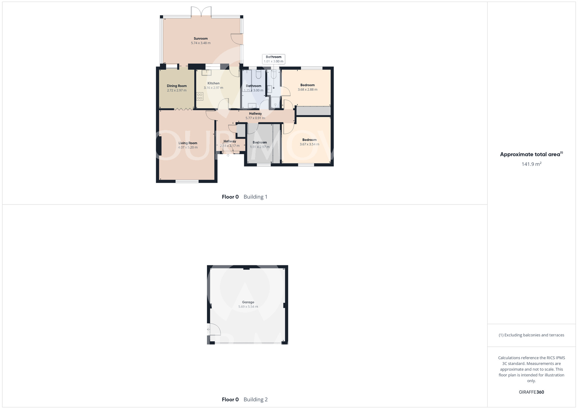 Floorplan of 3 bedroom Detached Bungalow for sale, Craigmiller Park, Darlington, Durham, DL3