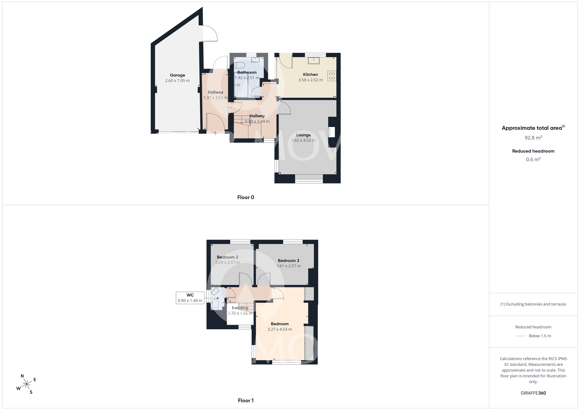 Floorplan of 3 bedroom Semi Detached House for sale, Newton Lane, Darlington, Durham, DL3